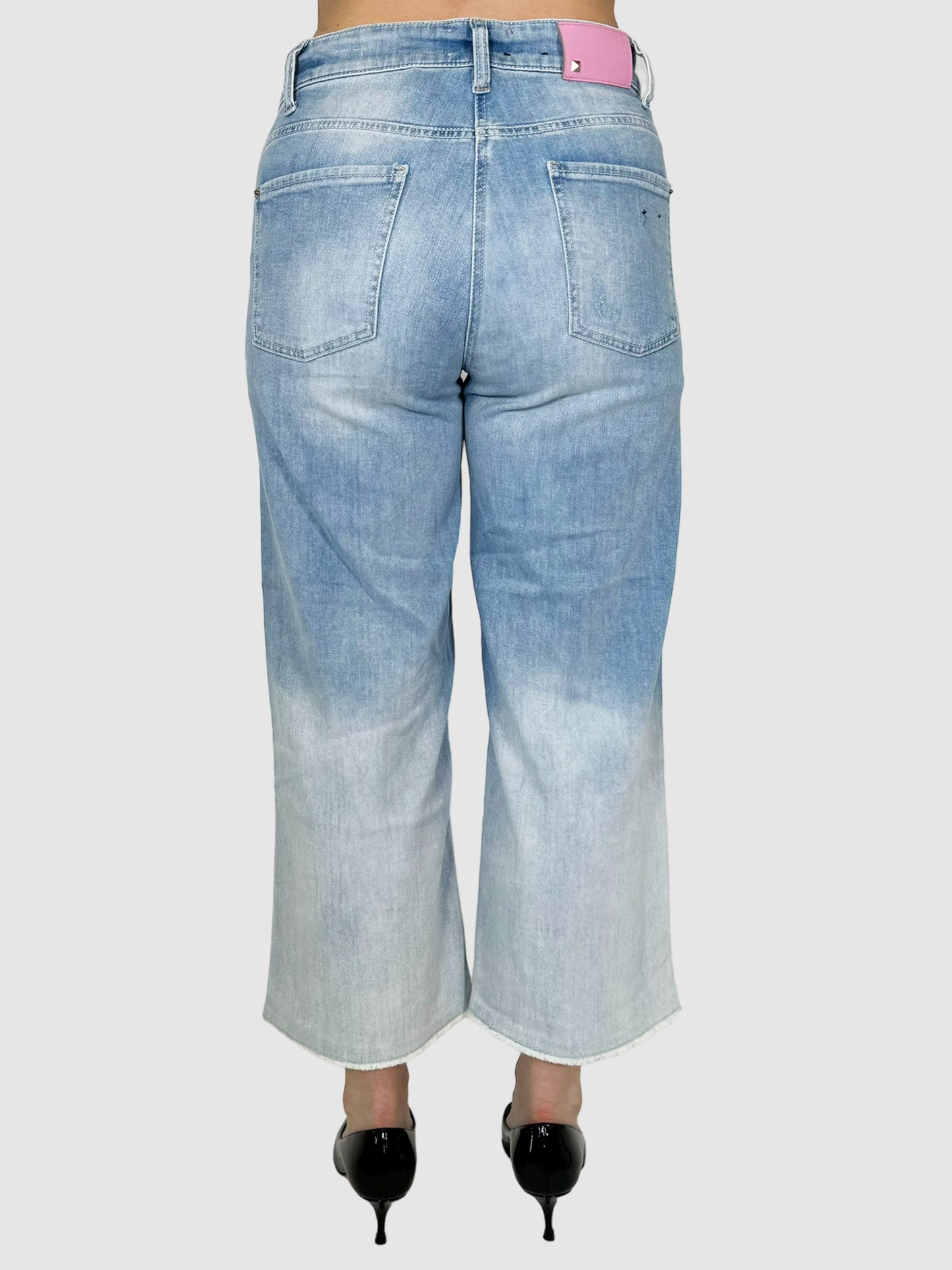 Cambio Blue Wide-Leg Cropped Jeans Size 29 Consignment Secondhand Designer Luxury Resale Toronto Trendy