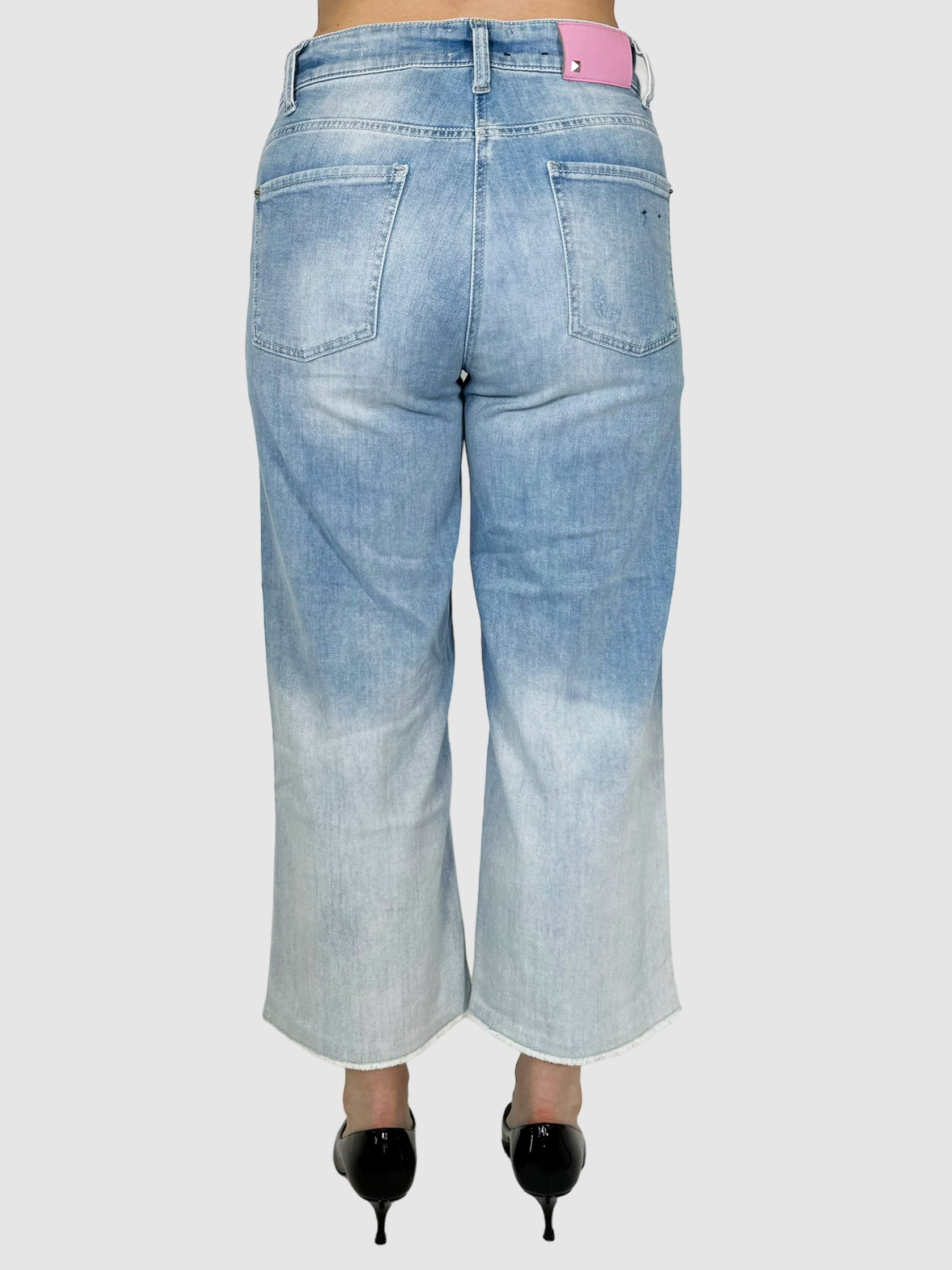 Cambio Blue Wide-Leg Cropped Jeans Size 29 Consignment Secondhand Designer Luxury Resale Toronto Trendy