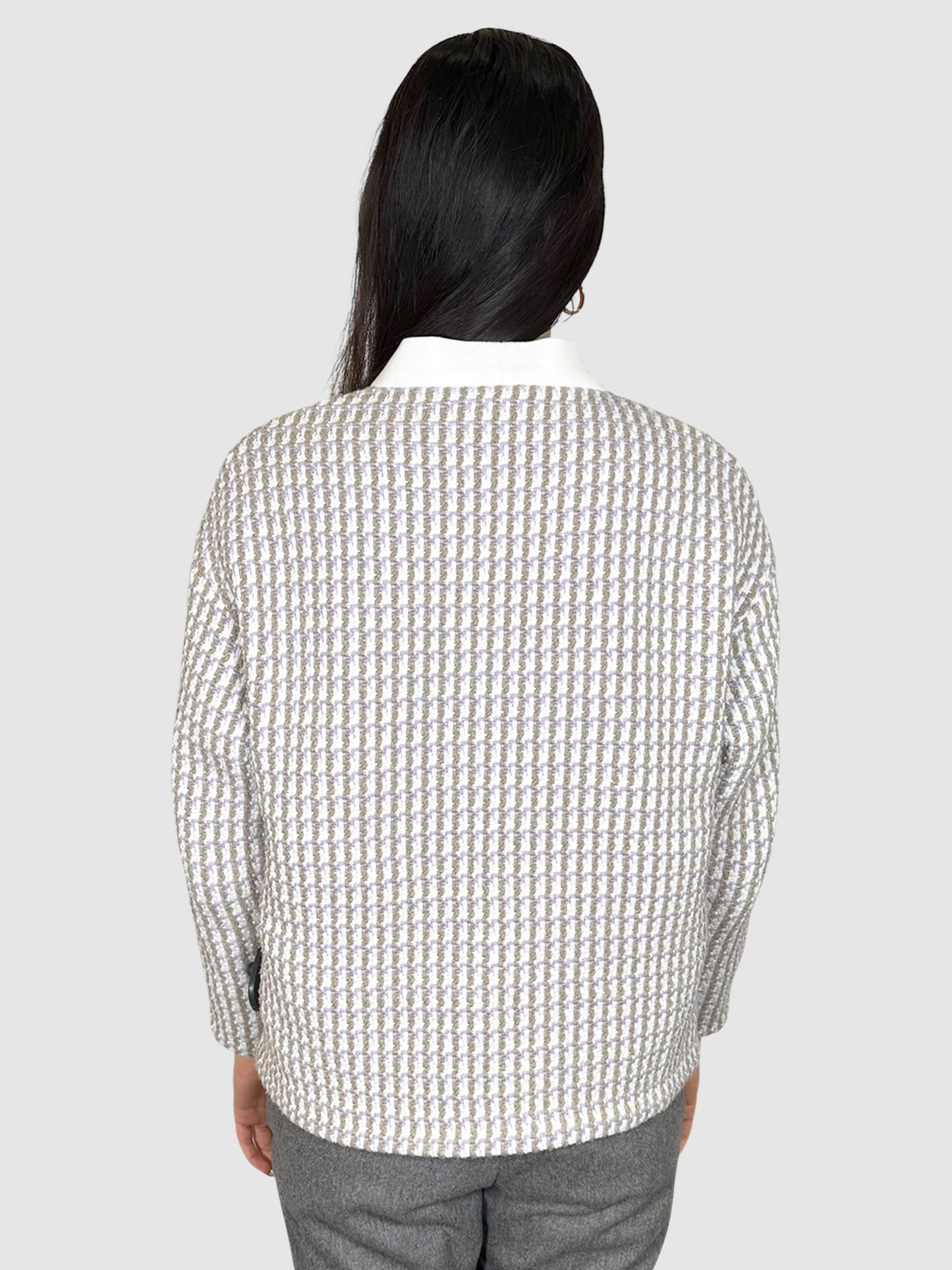 Tweed Button-Up Cardigan