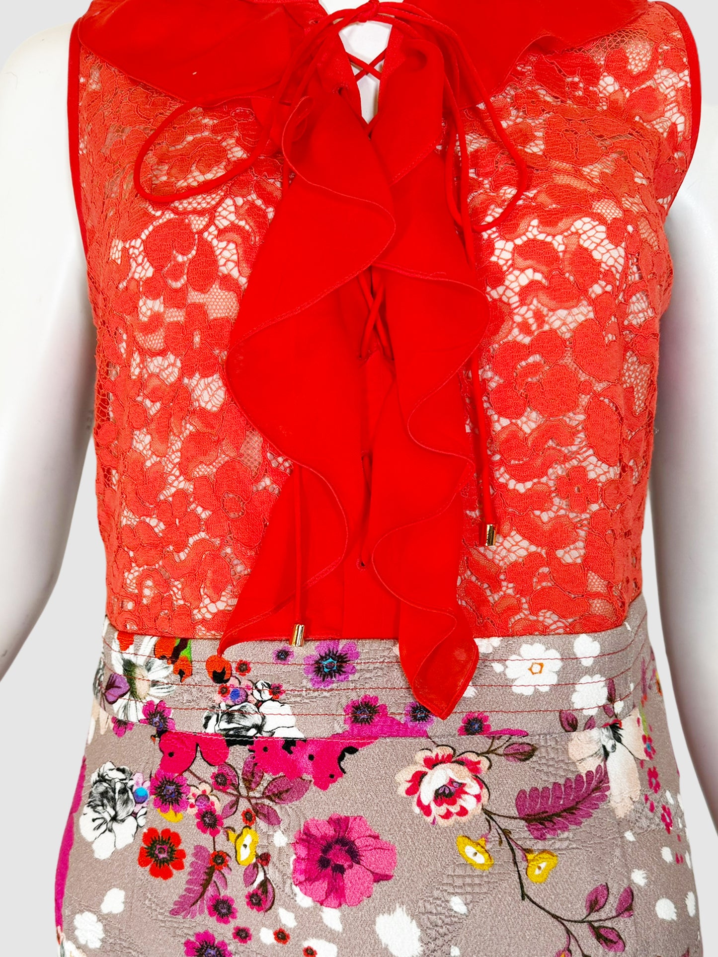 Lace Floral Print Dress - Size 6/8