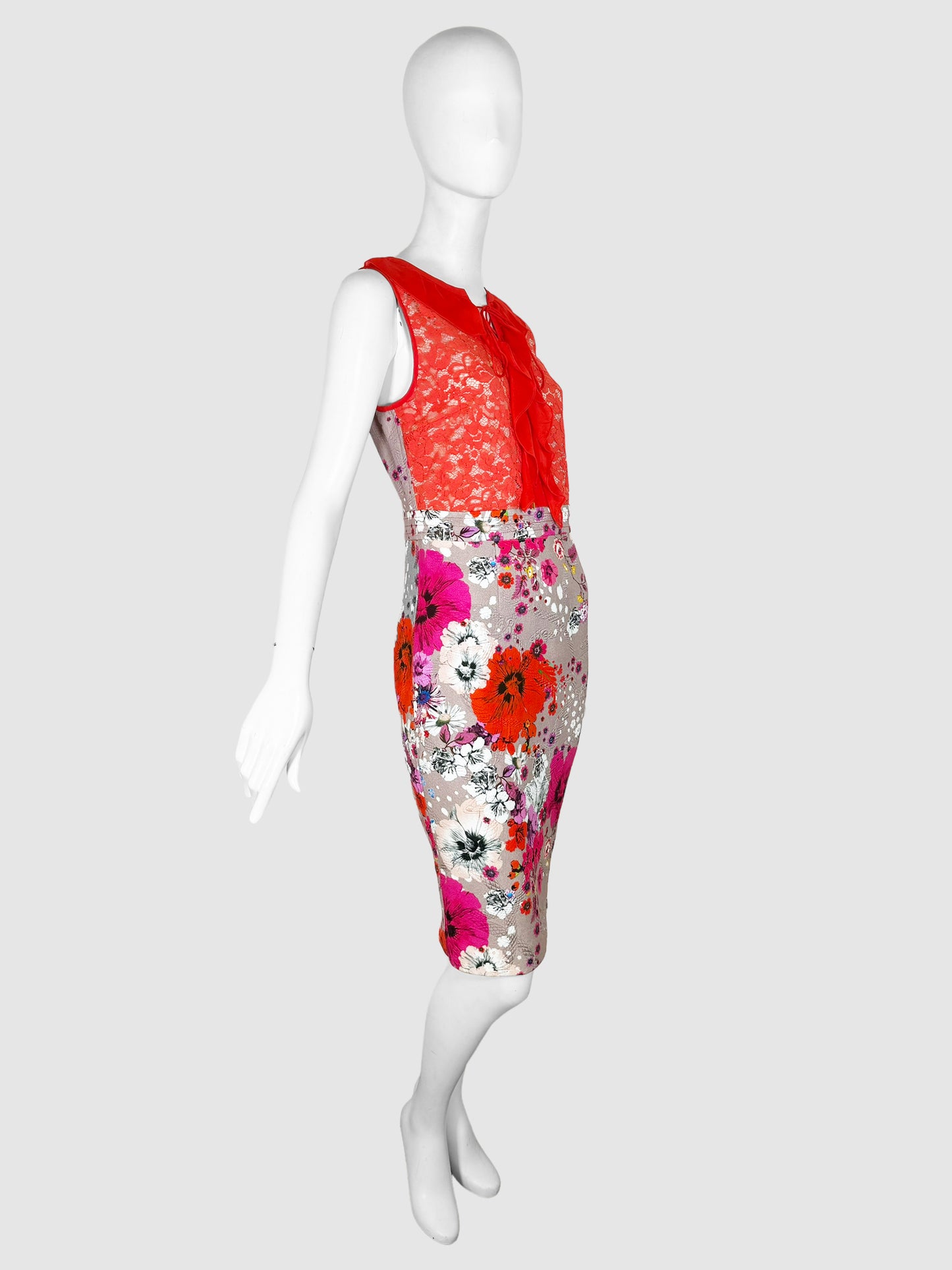 Lace Floral Print Dress - Size 6/8
