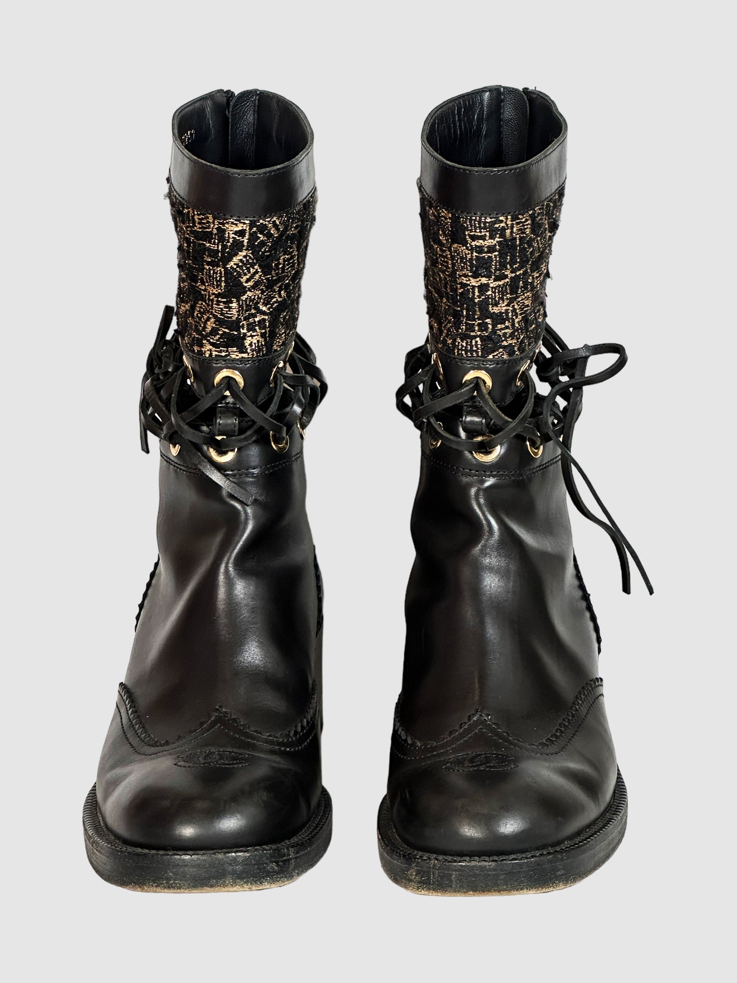 Interlocking CC Logo Combat Boots - Size 40