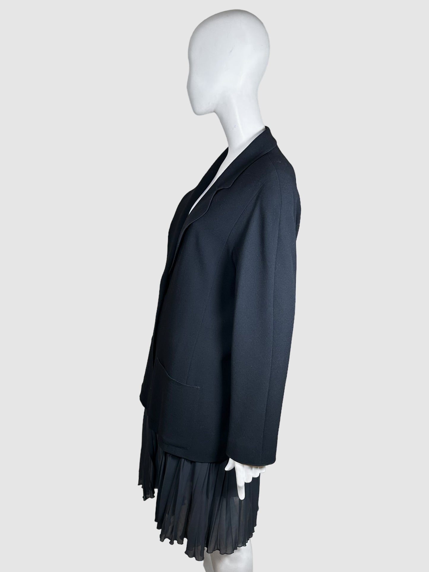 Single-Breasted Wool Blazer - Size 48