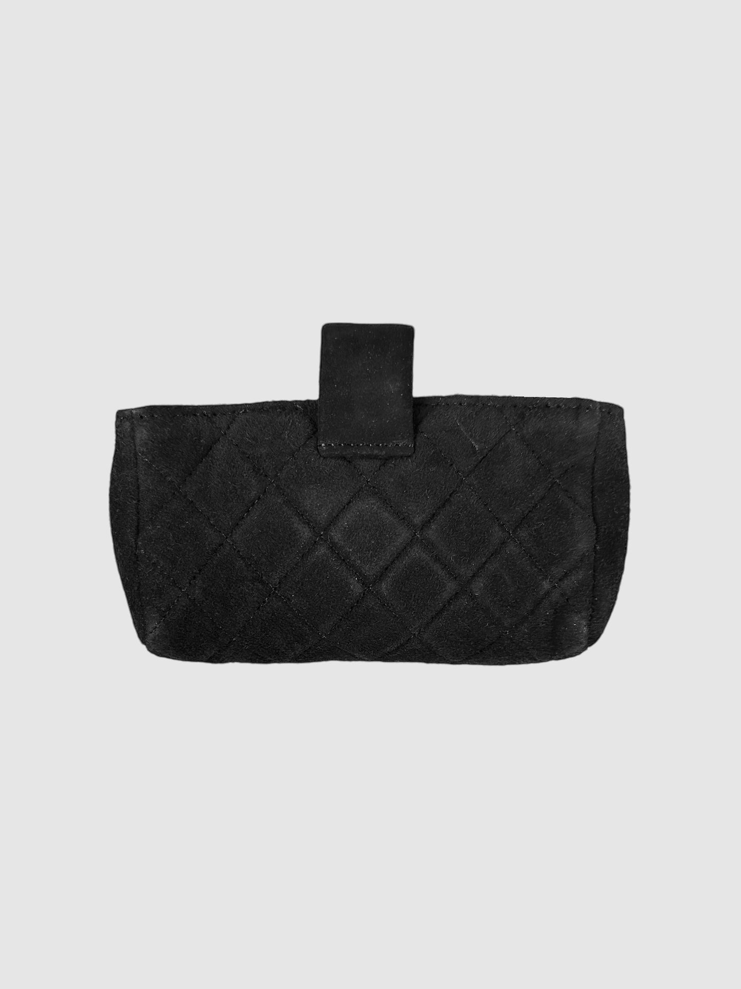 Quilted Suede Zip Wallet