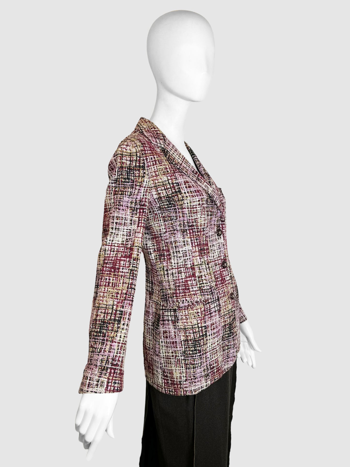 Tweed Single-Breasted Blazer - Size S