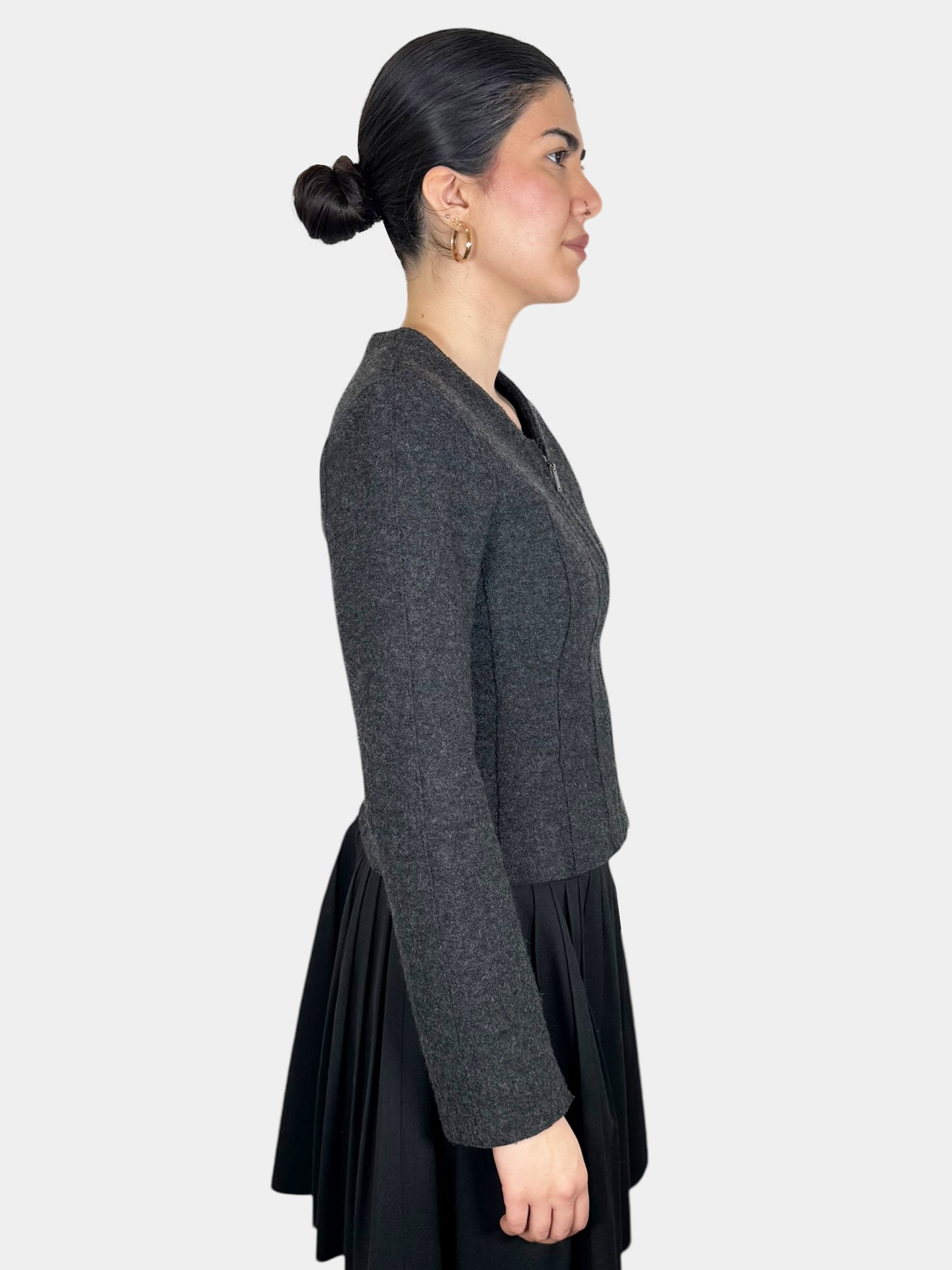 Wool Zip-Up Jacket - Size 36