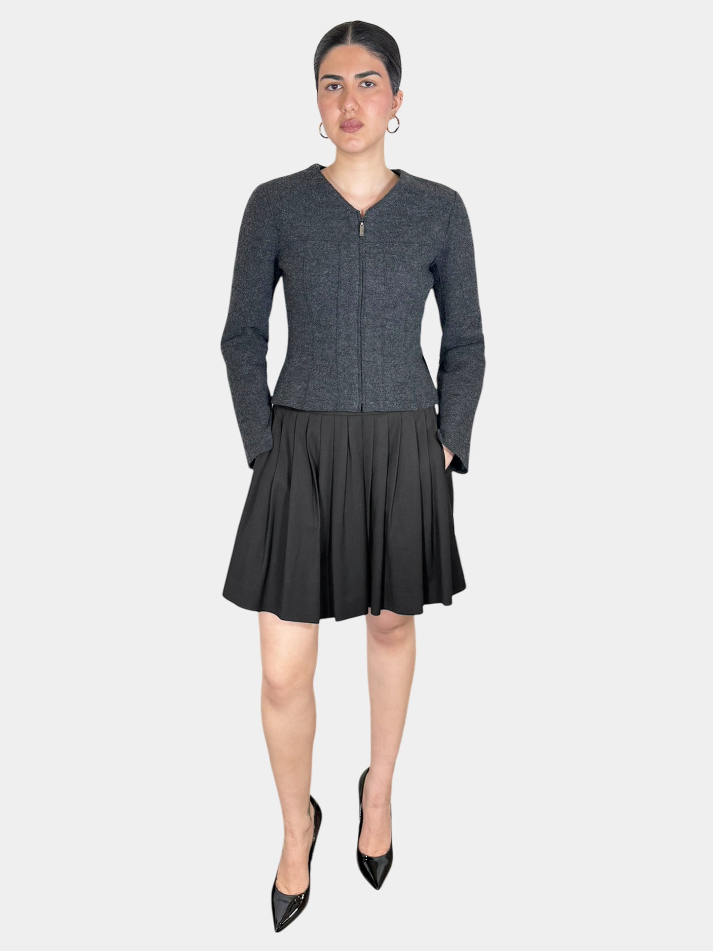 Wool Zip-Up Jacket - Size 36
