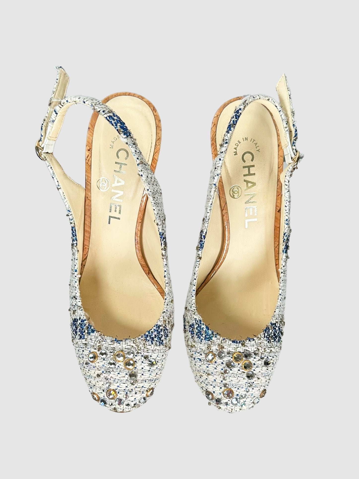 Tweed Slingback Pumps - Size 36