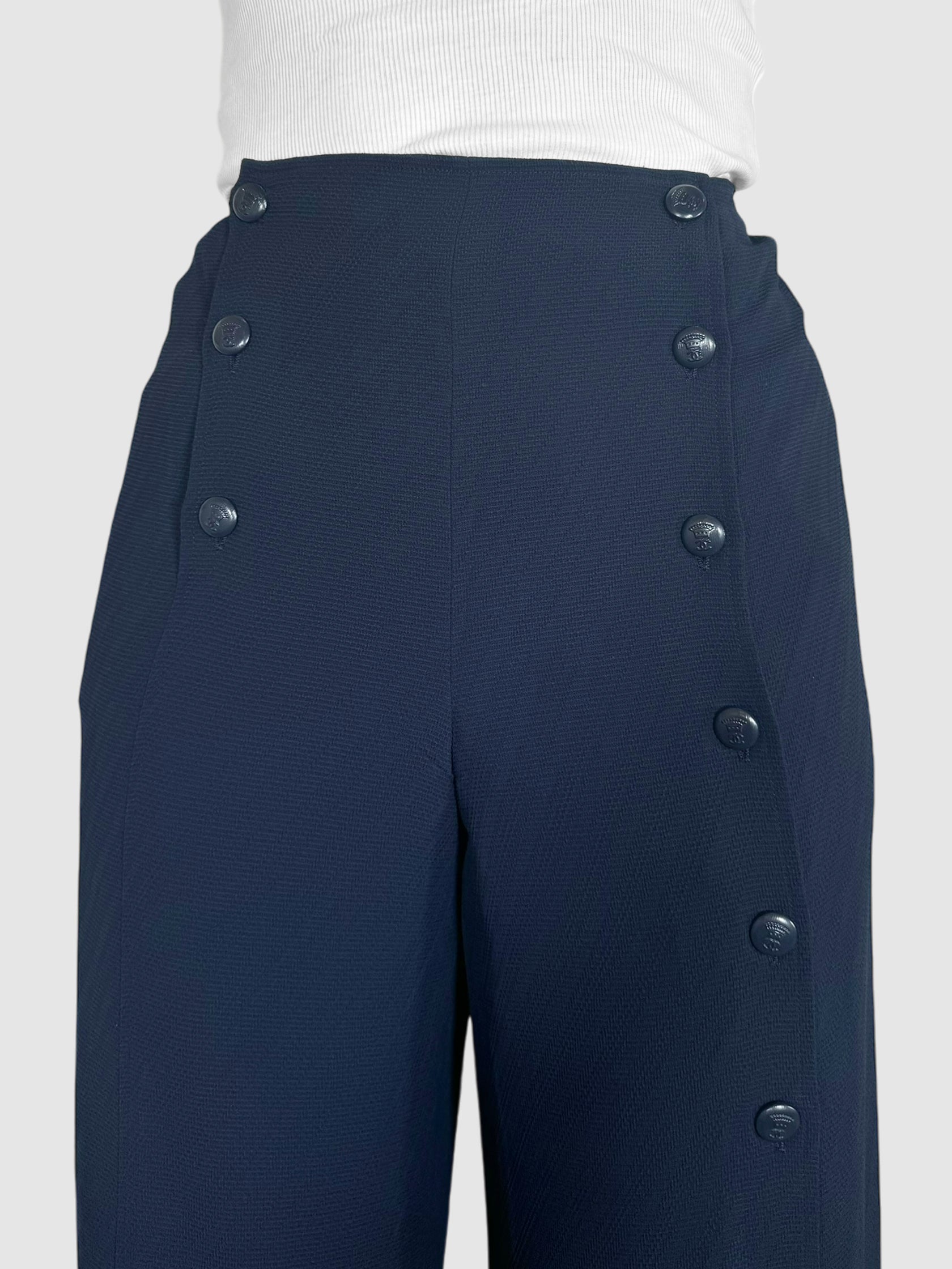 Wide Cropped Sailor Pants - Size 42
