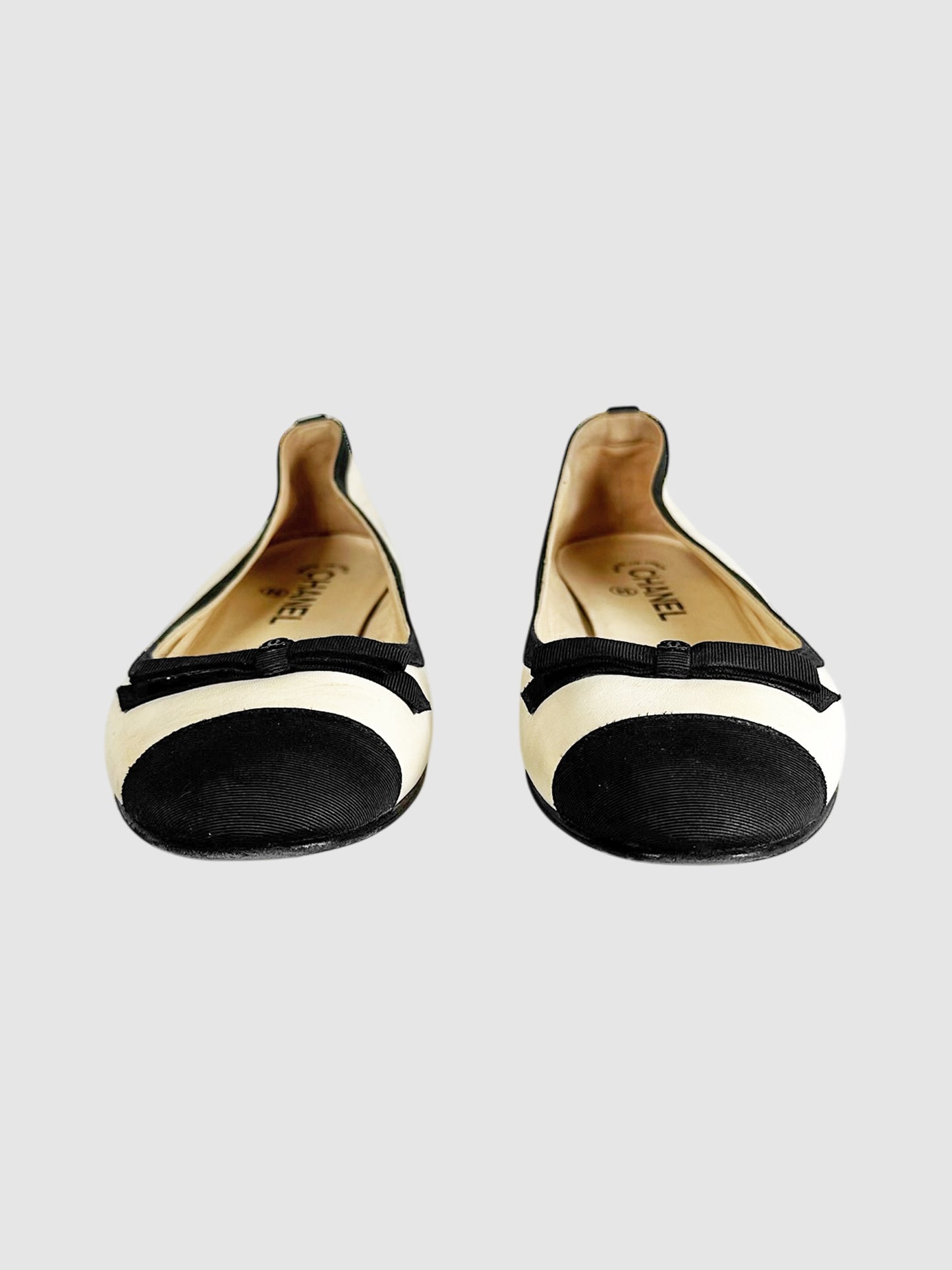 Cap Toe Bow Flats - Size 38