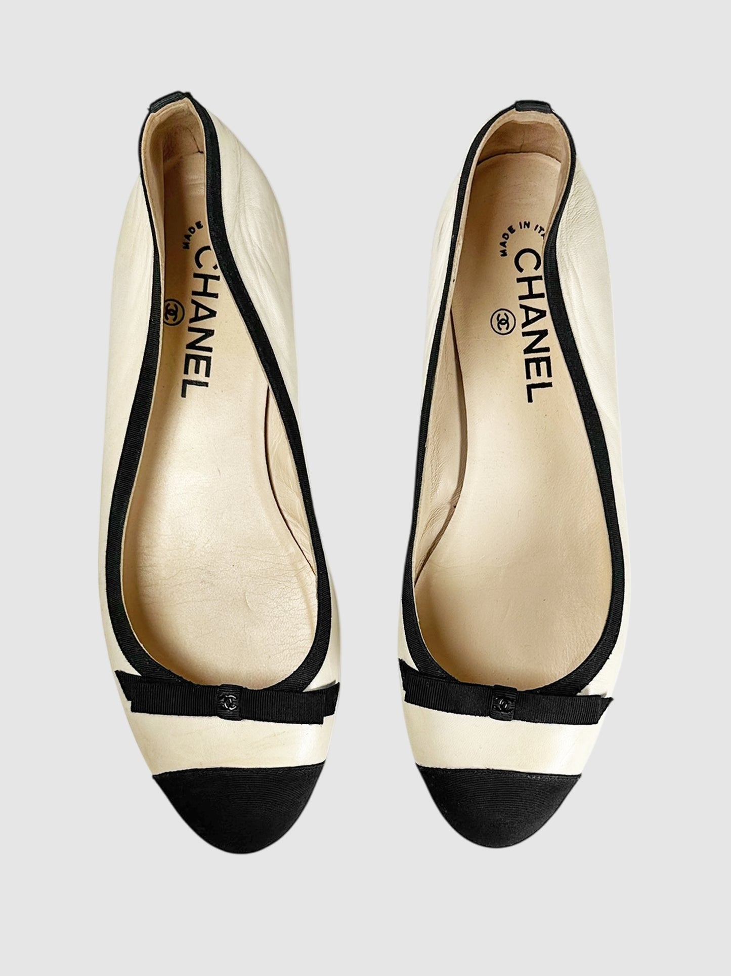 Cap Toe Bow Flats - Size 38
