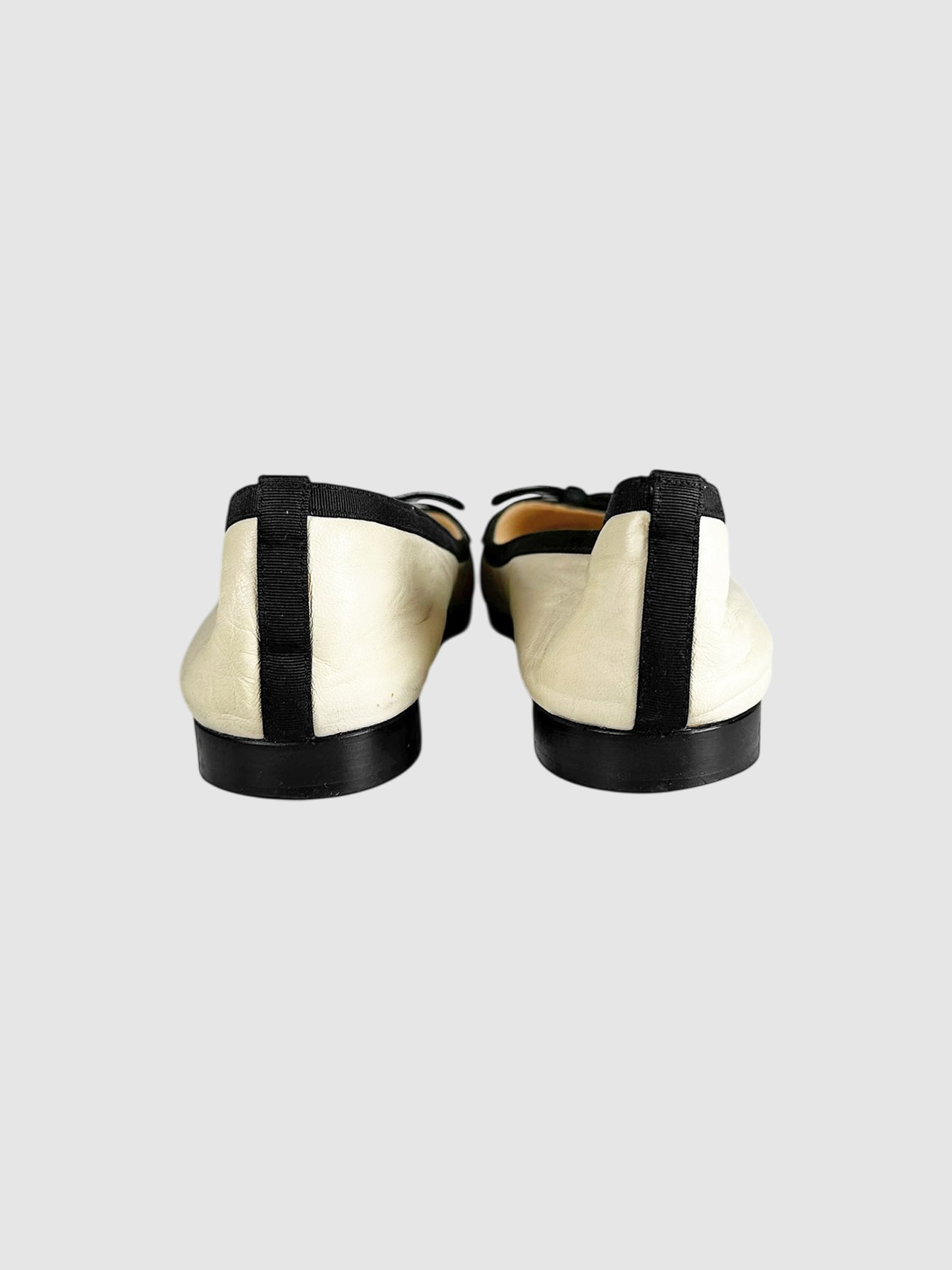 Cap Toe Bow Flats - Size 38
