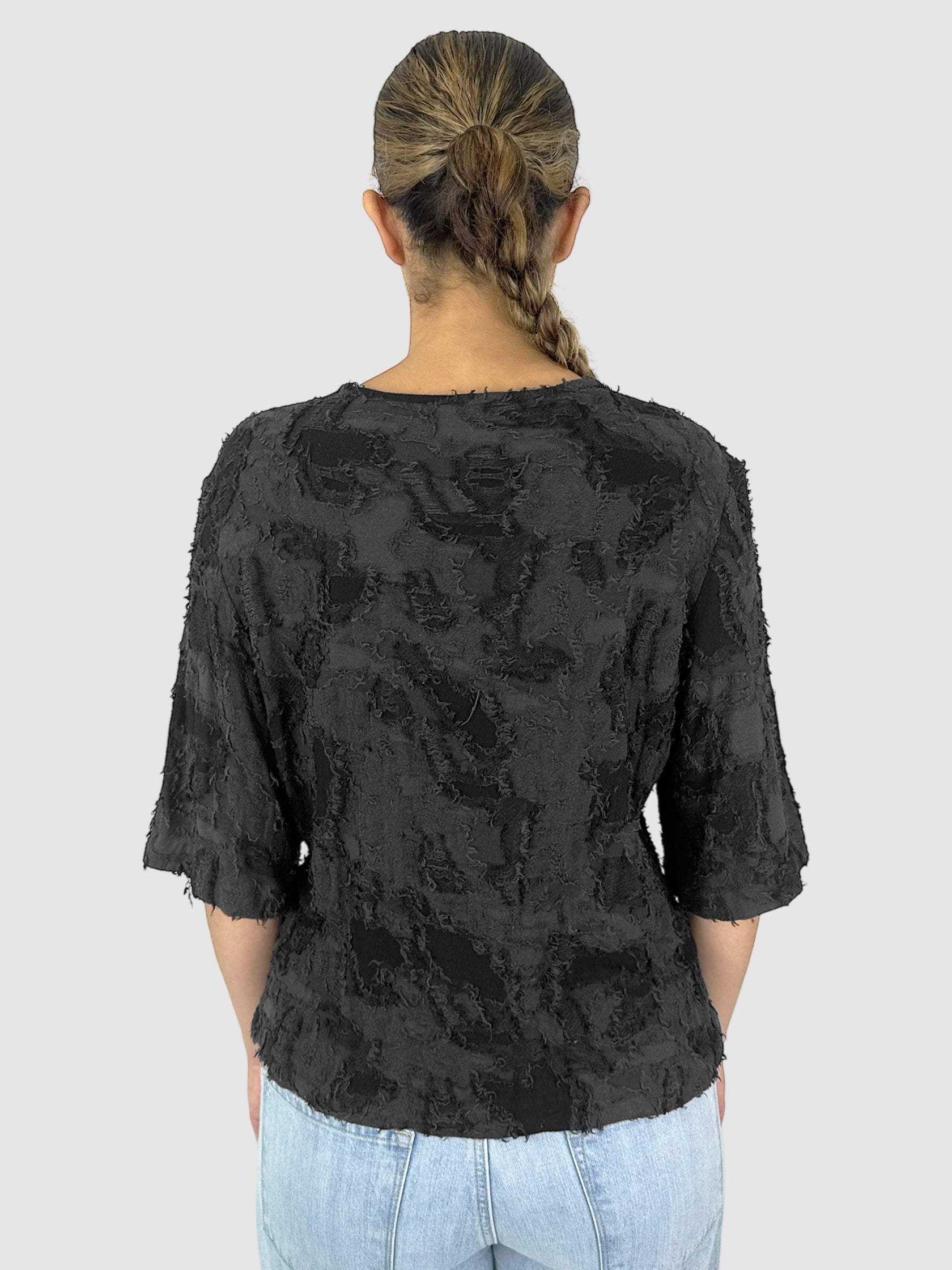 Textured Half-Sleeve Top