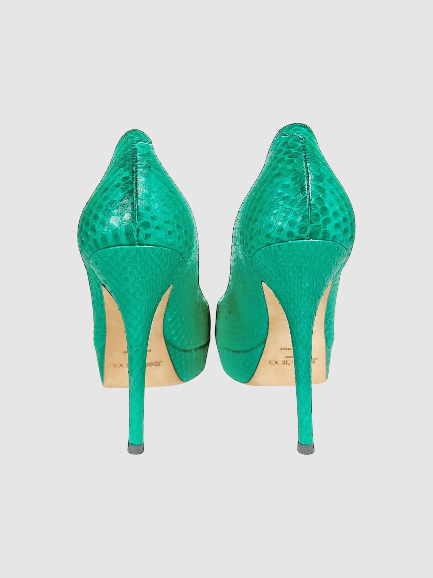 Python Leather Pumps