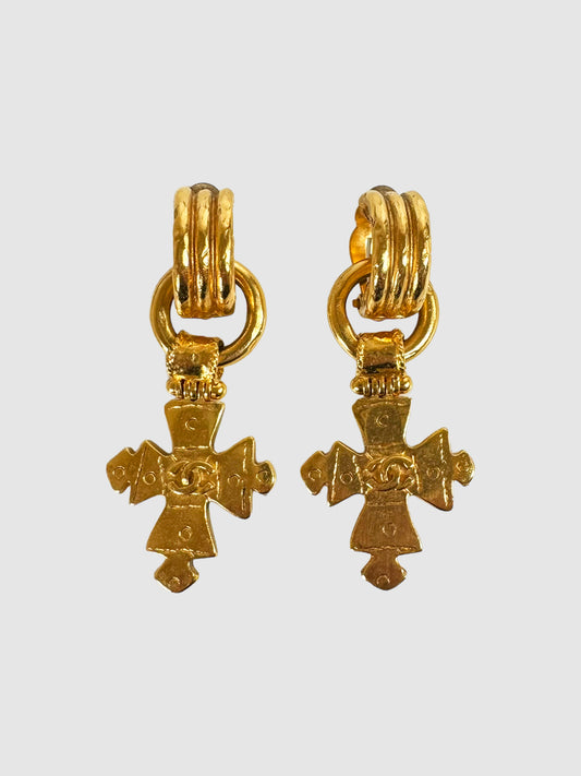 1994 Maltese Cross Clip-On Earrings