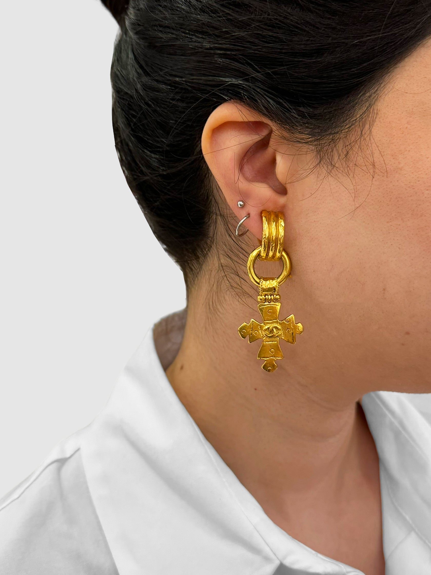 1994 Maltese Cross Clip-On Earrings
