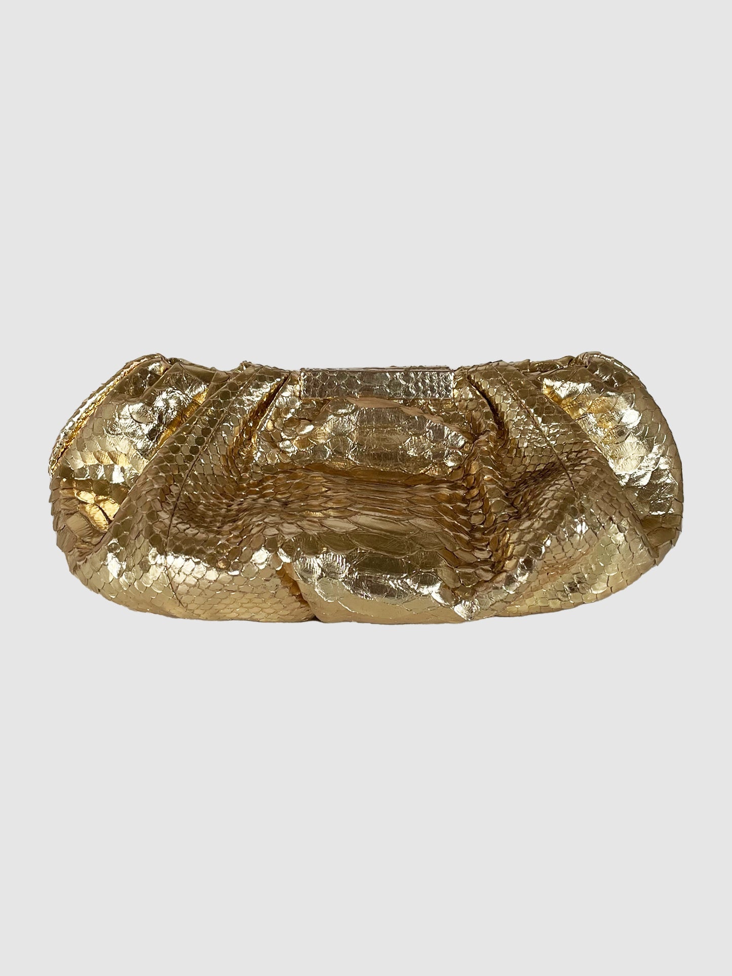 Croc Embossed Metallic Clutch
