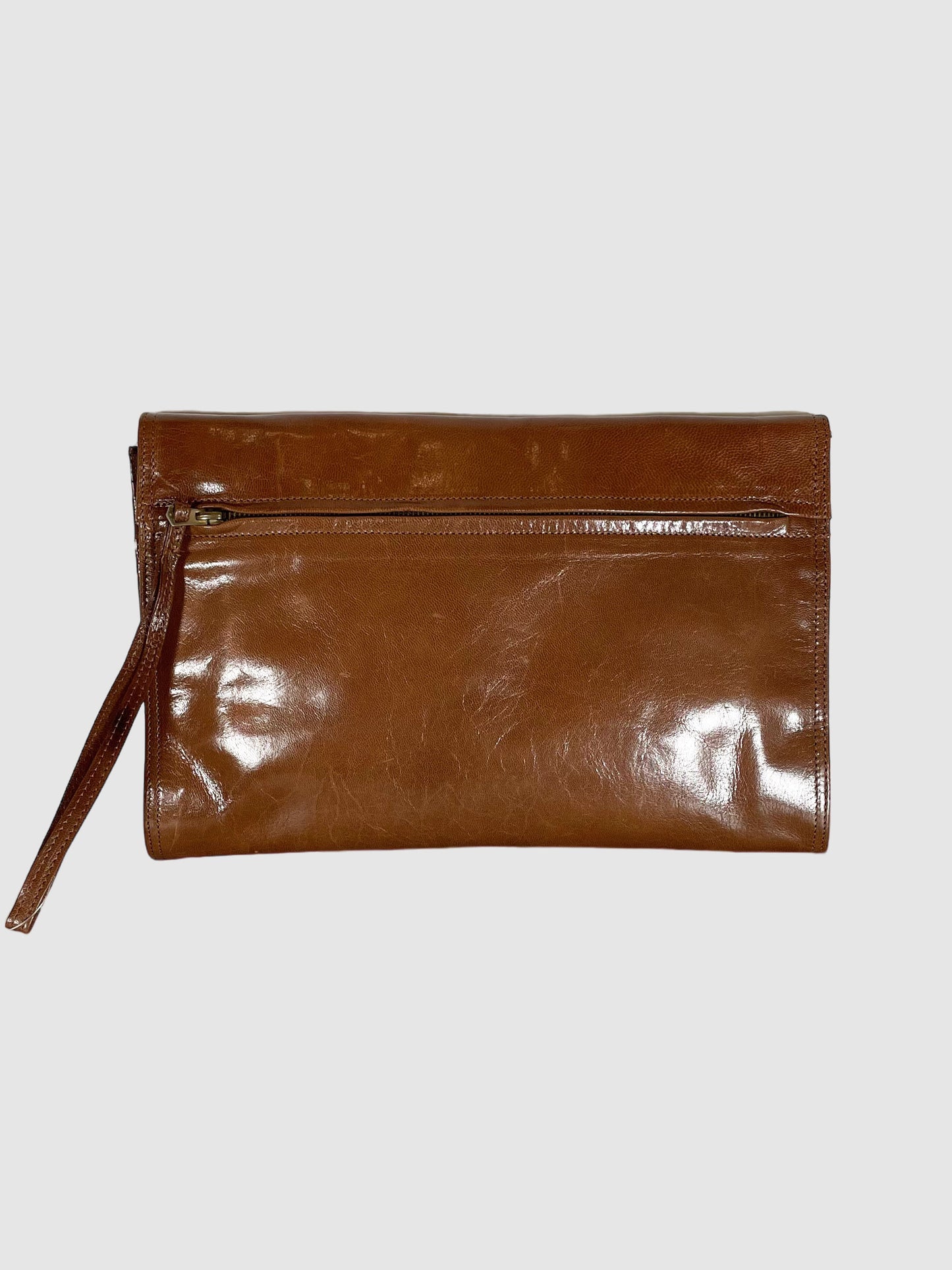 Leather Clutch with Wristlet