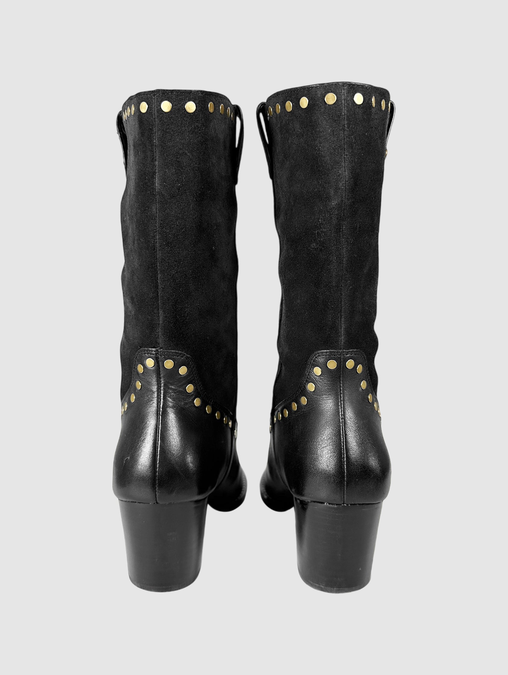 Studded Phoebe Heeled Booties - Size 9.5