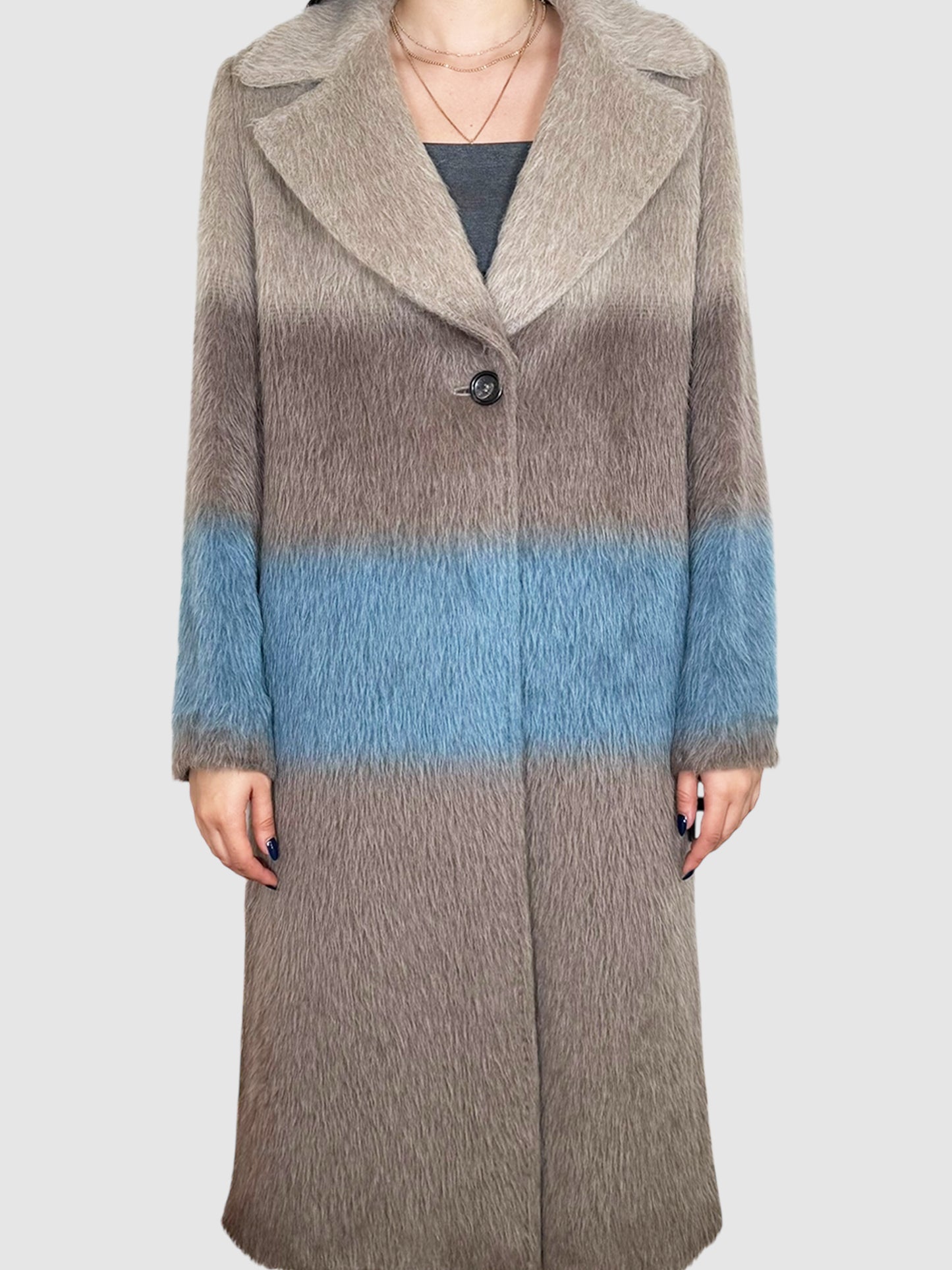 Stripe Alpaca Coat