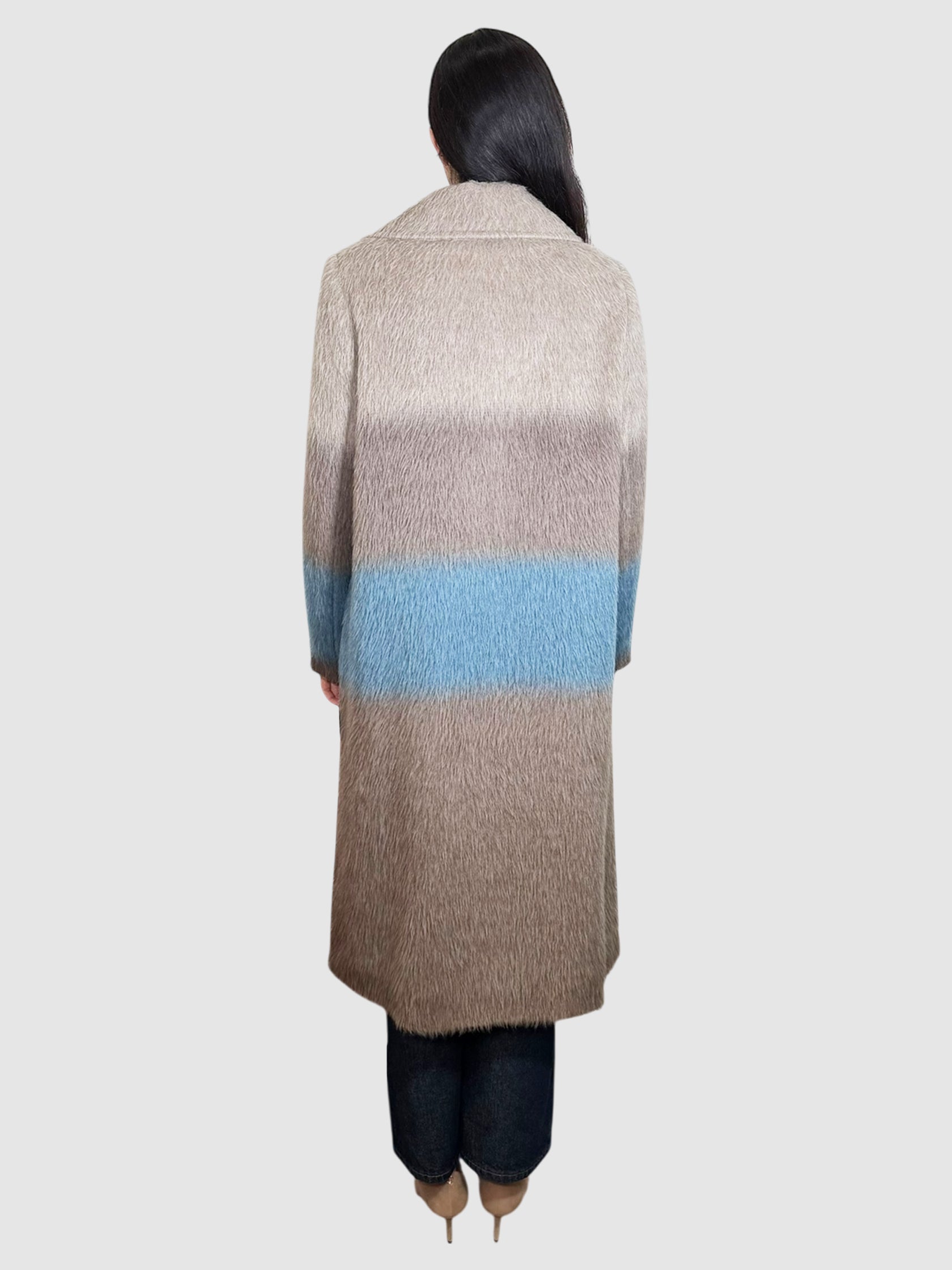 Stripe Alpaca Coat