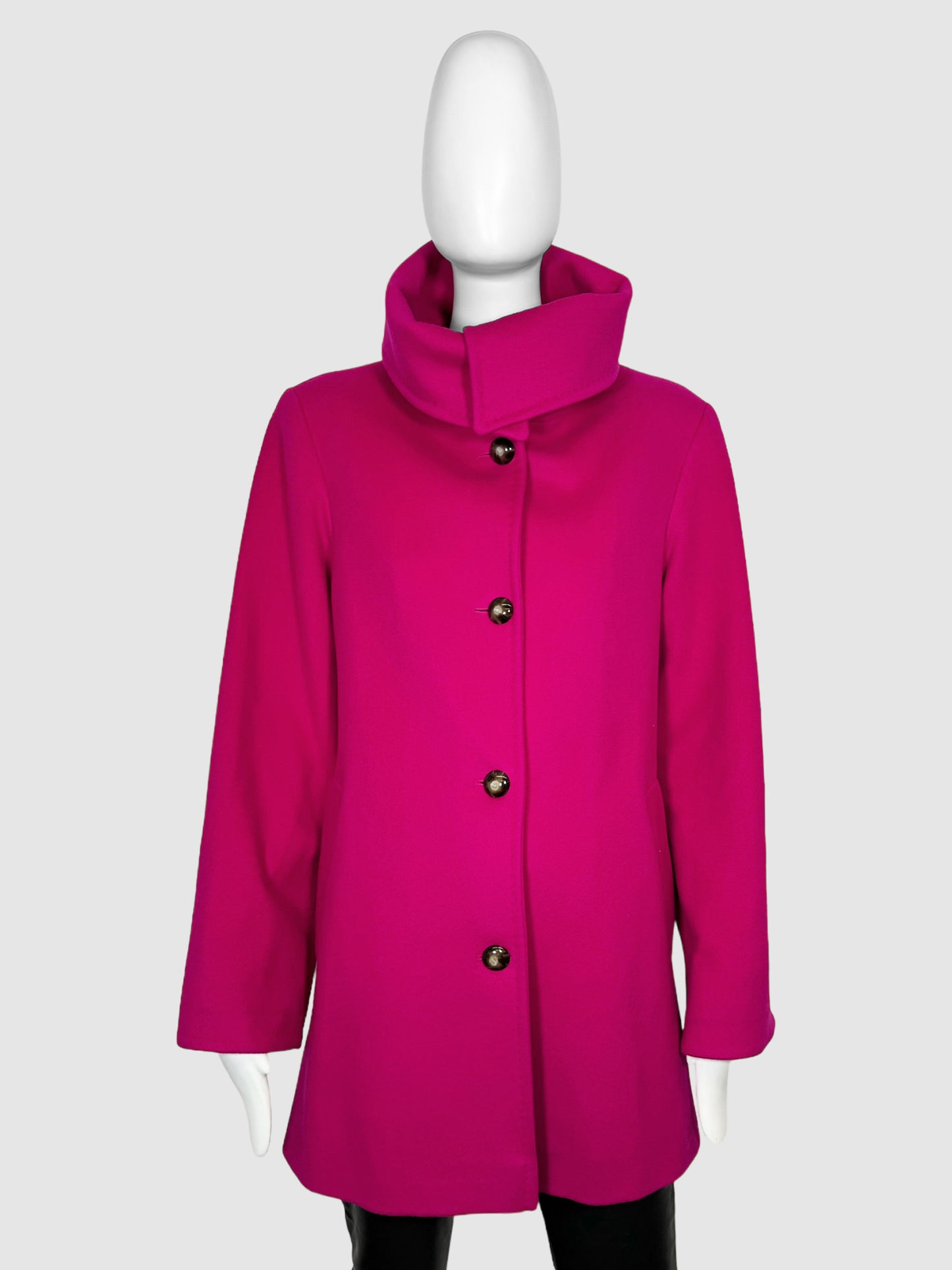 Wool Button-Up Coat - Size 6
