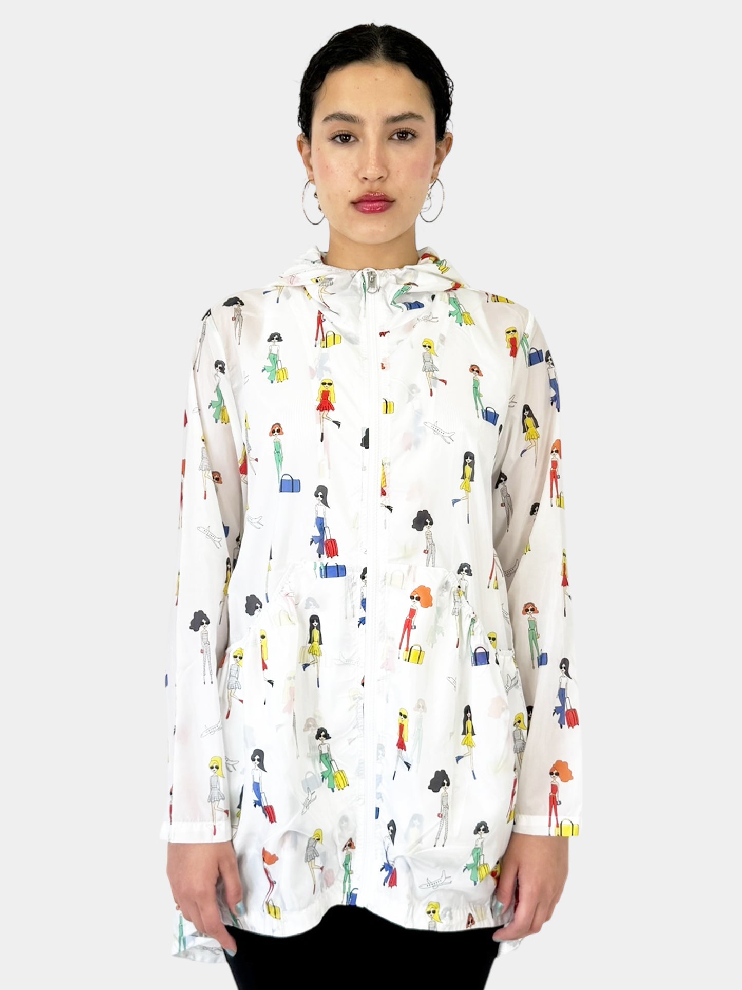 Ladies Print Zip-Up Jacket - Size S