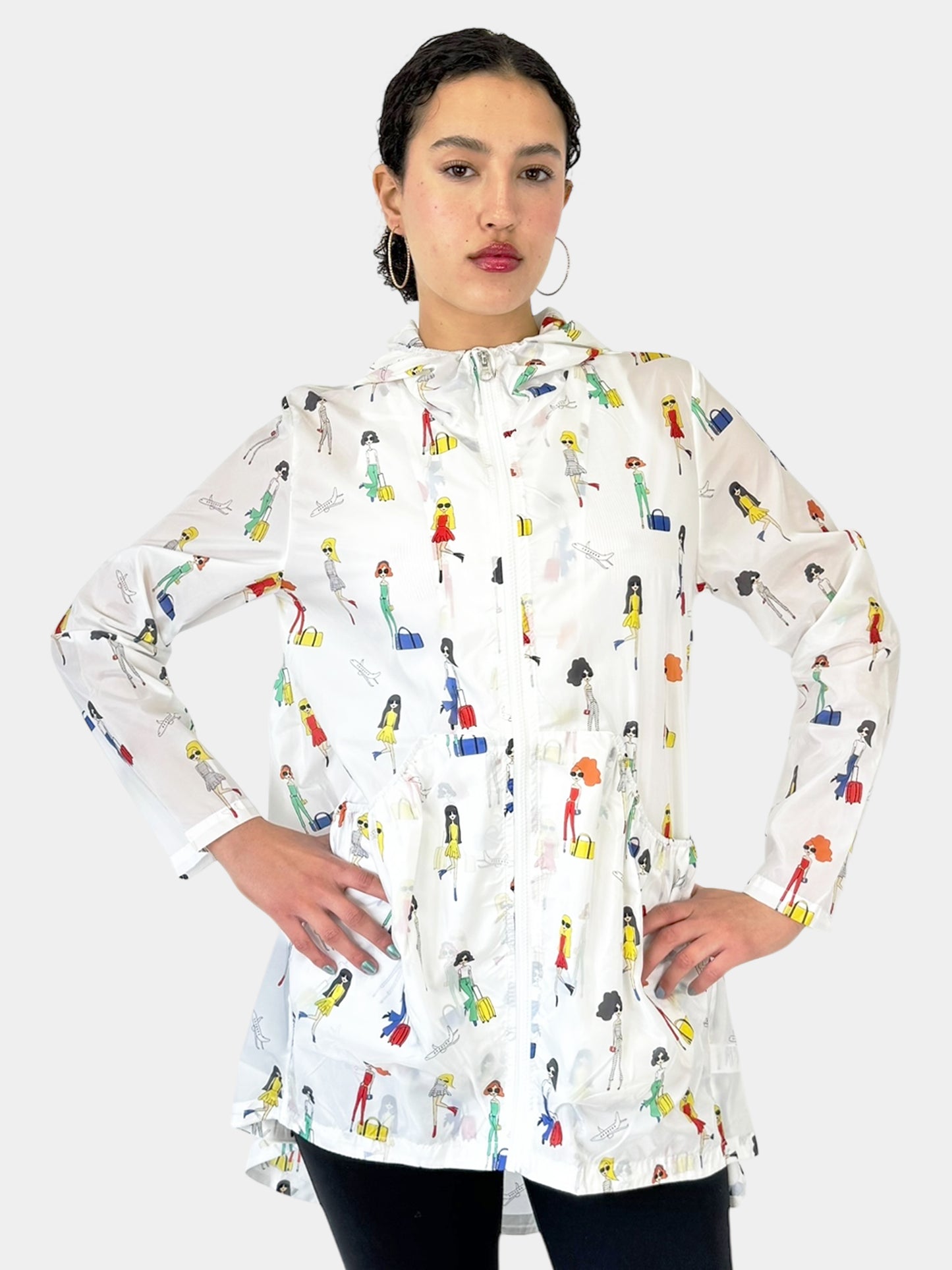 Ladies Print Zip-Up Jacket - Size S