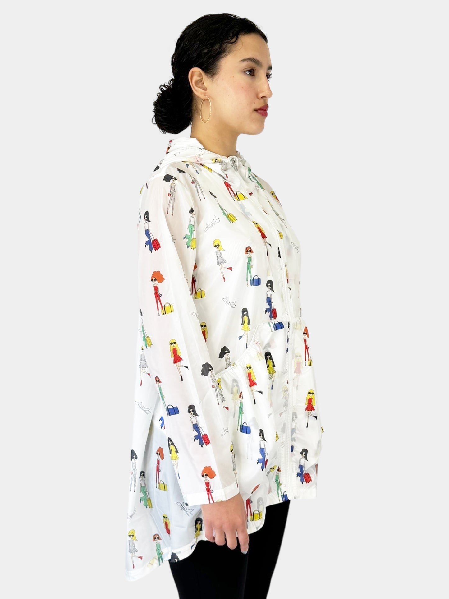 Ladies Print Zip-Up Jacket - Size S