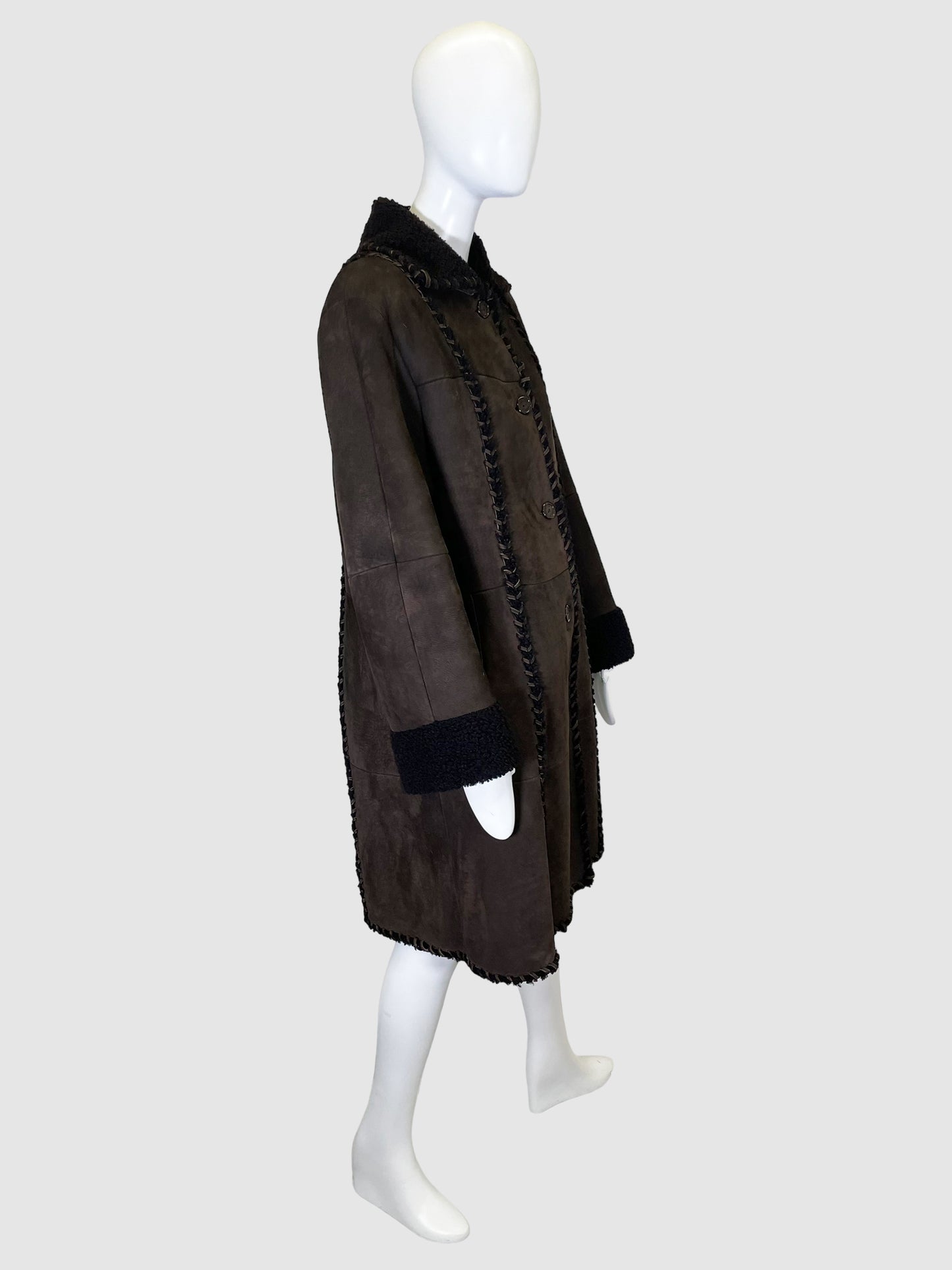 Reversible Shearling Coat - Size L