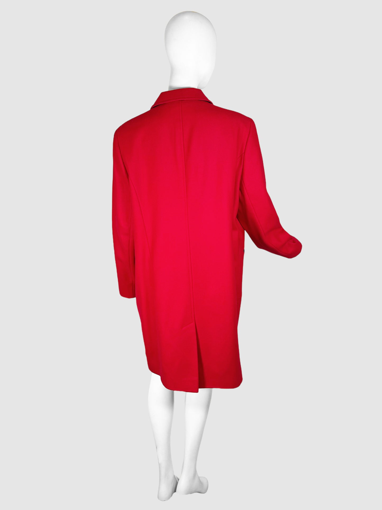 Wool Single-Breasted Coat - Size 18