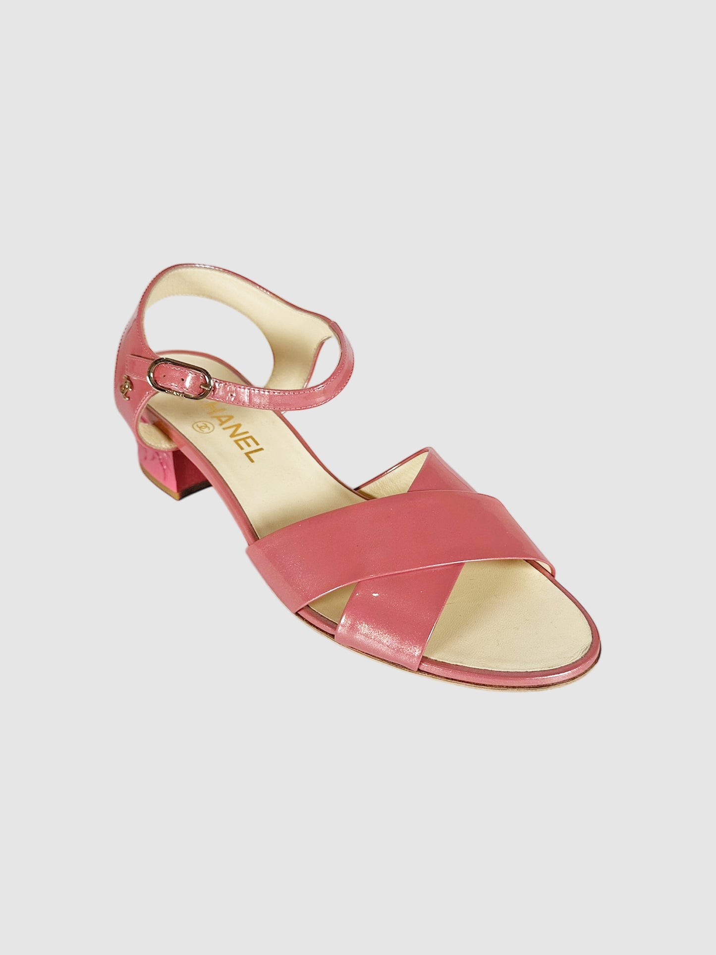 Floral Block Heel Sandals