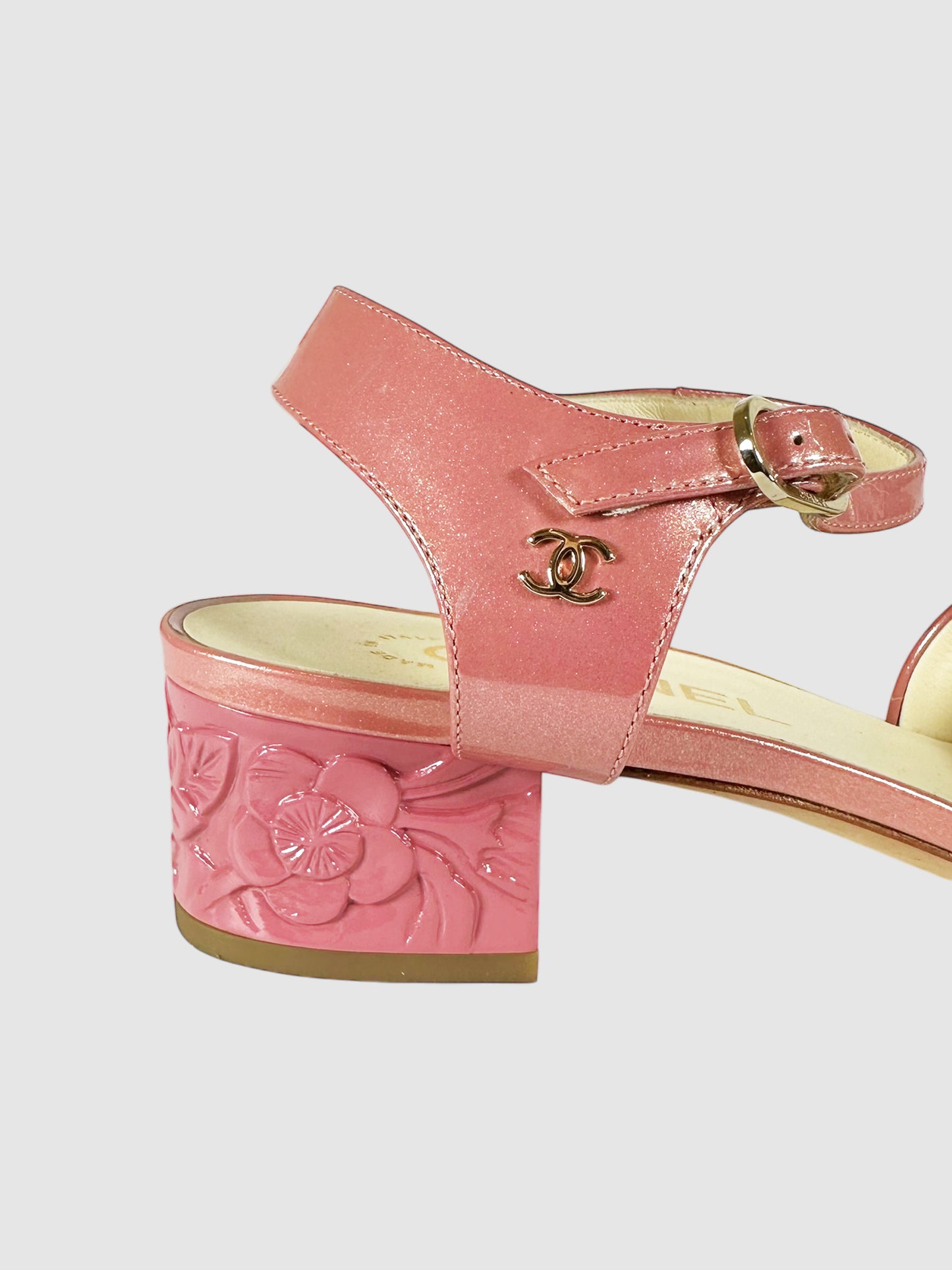 Floral Block Heel Sandals