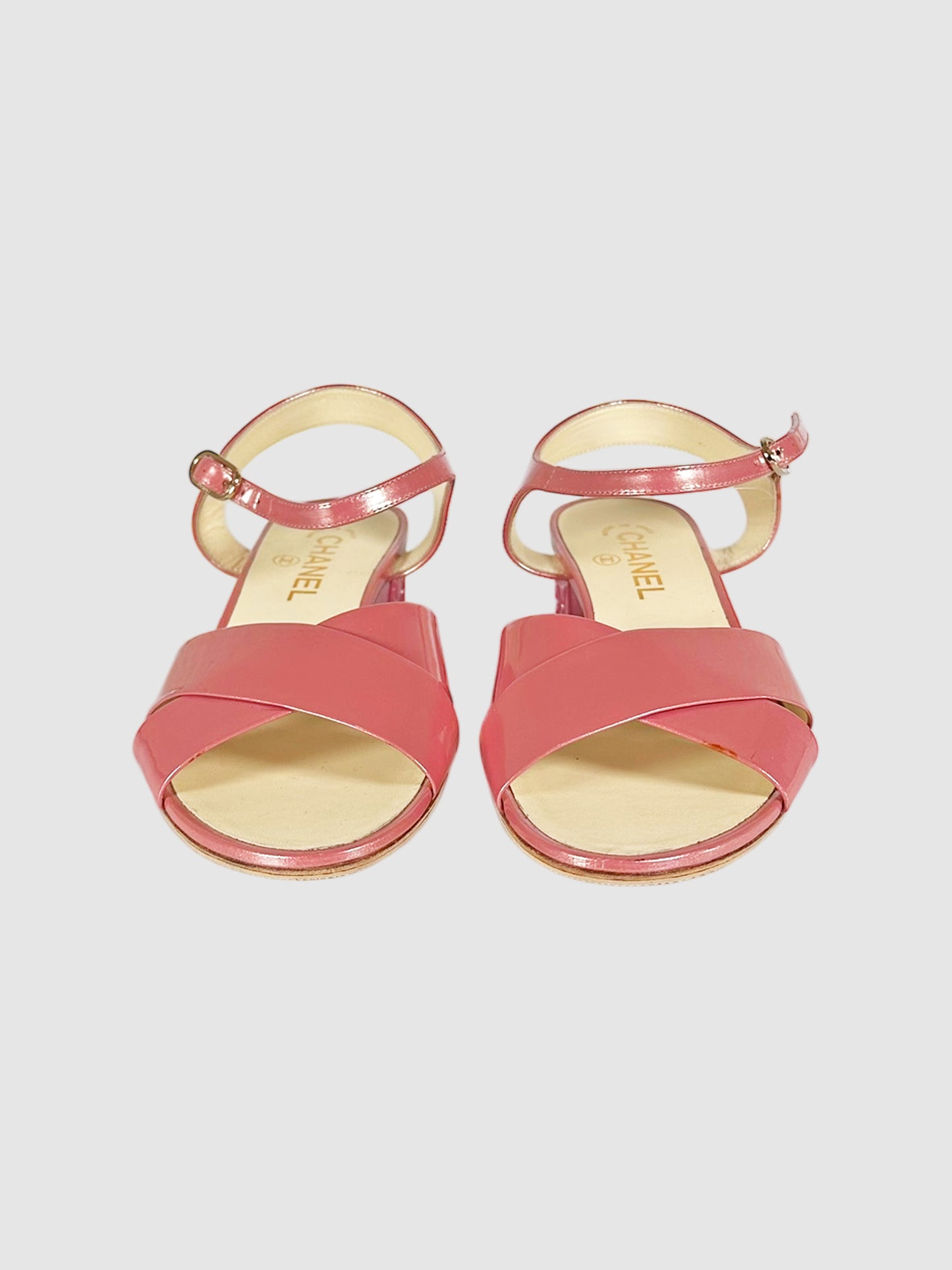 Floral Block Heel Sandals