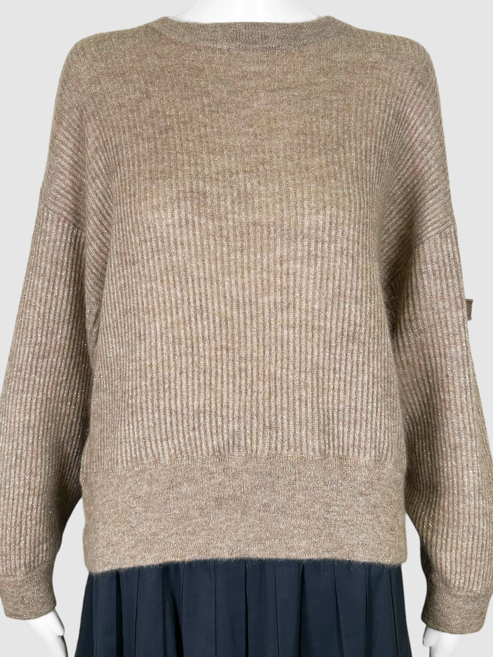 Sparkly Ribbed Knit Sweater - Size XL