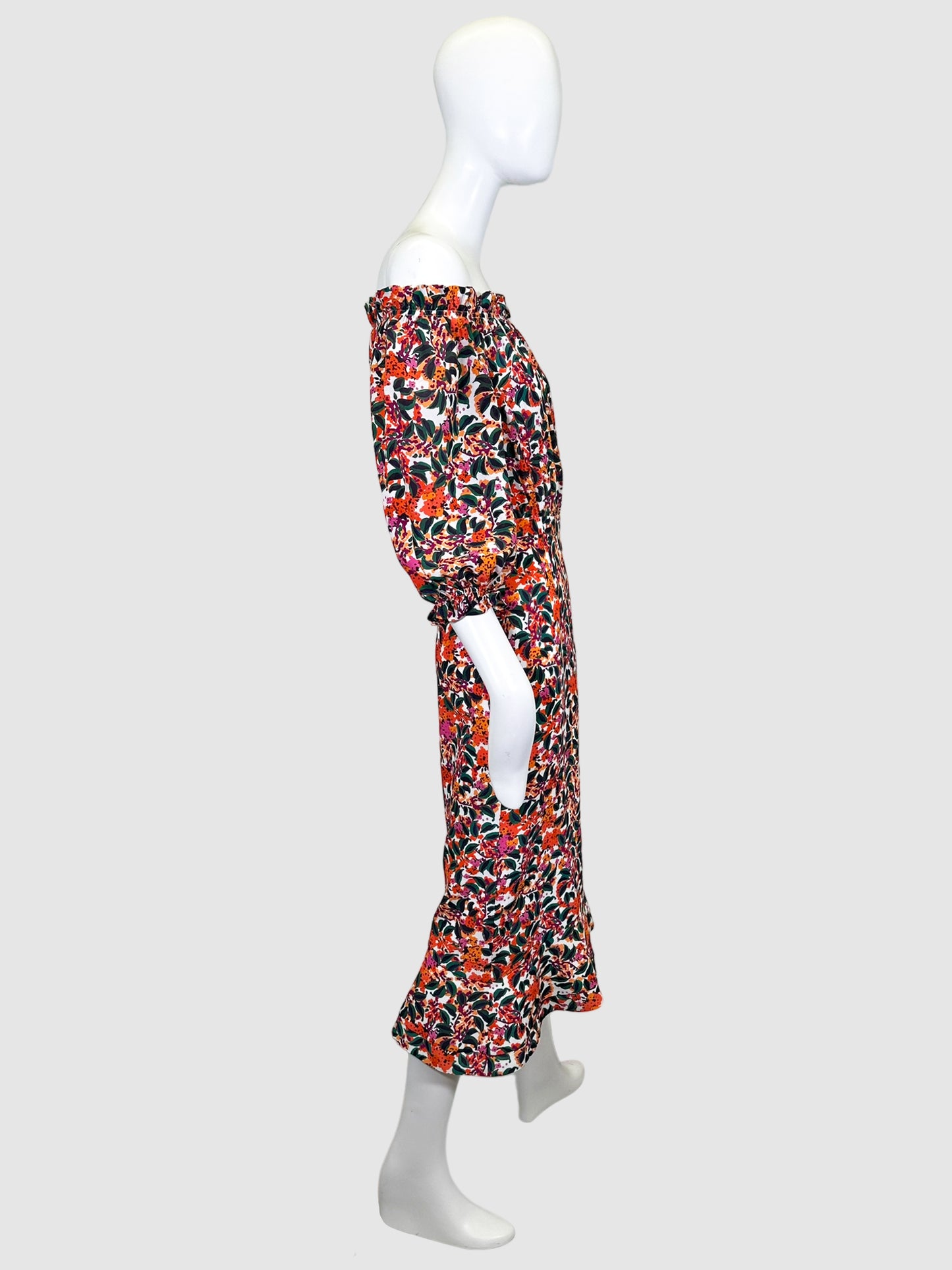Floral Print Midi Dress - Size 2