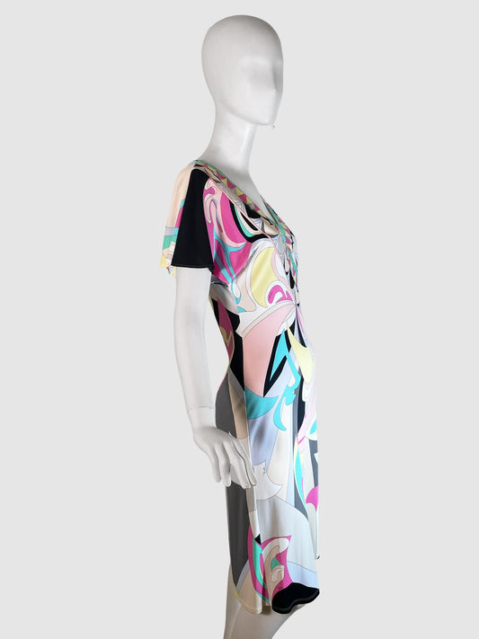 Emilio Pucci Signature Print Wrap-Like Dress - Size 44