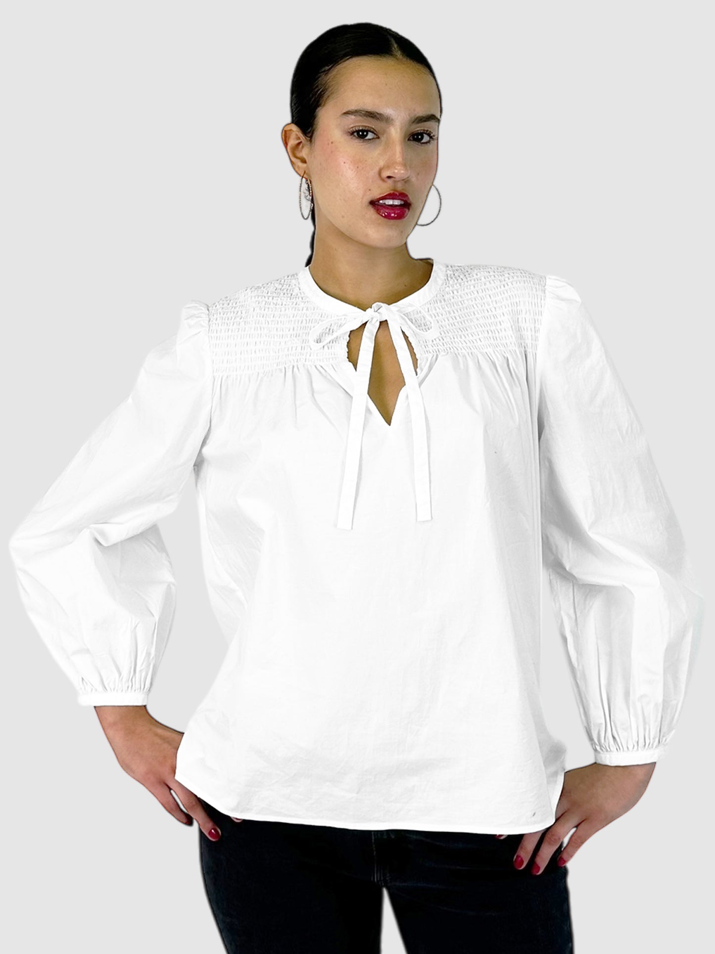 Austin Smocked Long Sleeve Blouse - Size 10
