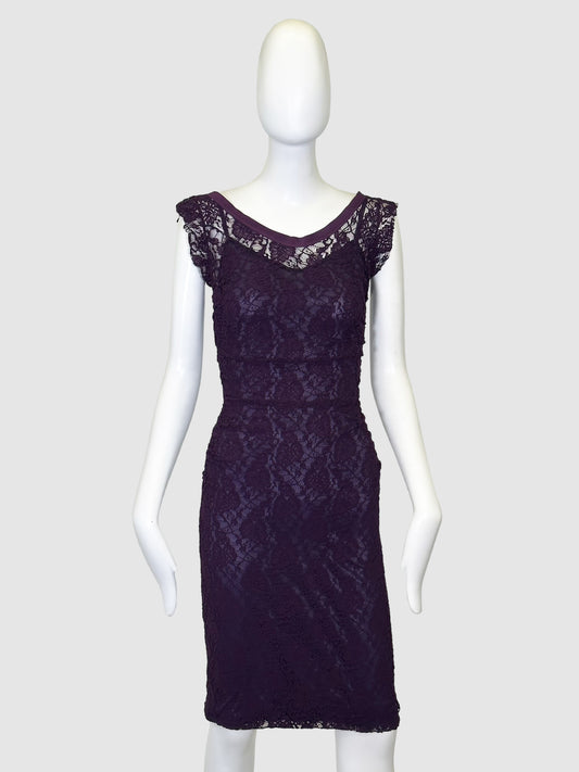 Sleeveless Lace Dress - Size 38