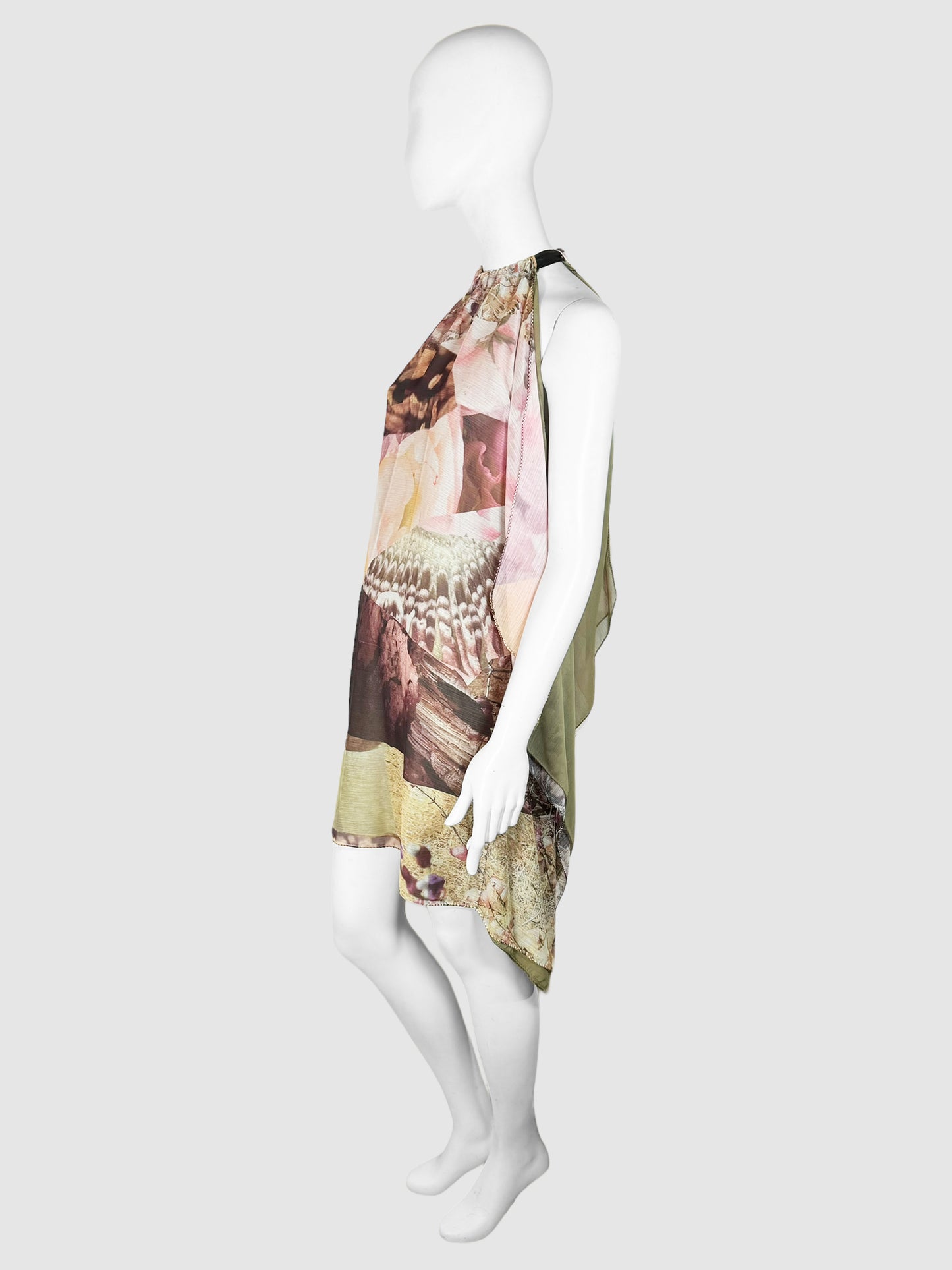 Sheer Archive Print Mini Dress - Size XS