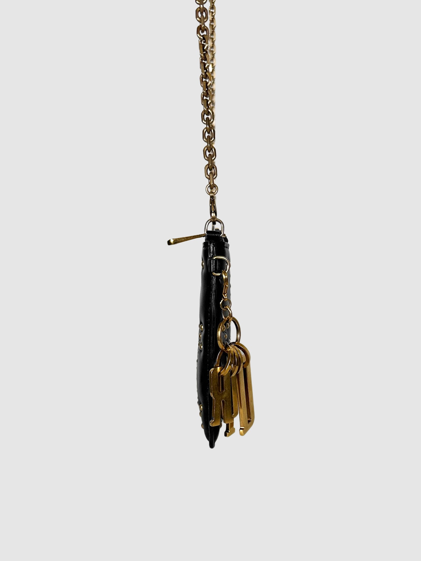 2017 Leather Studded Wallet on Chain