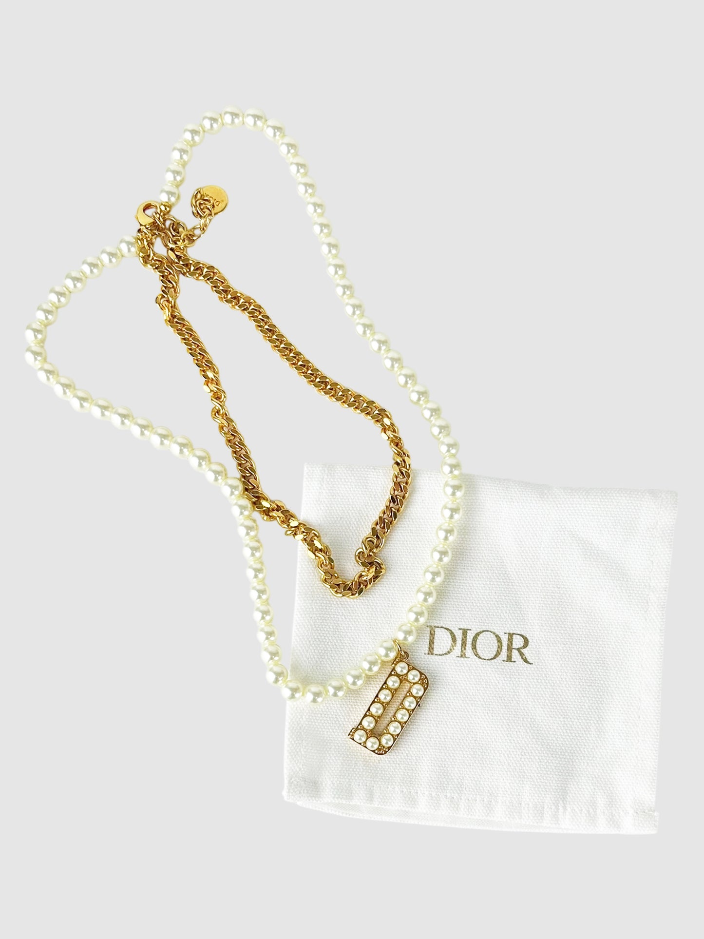 Pearl Chain D Necklace