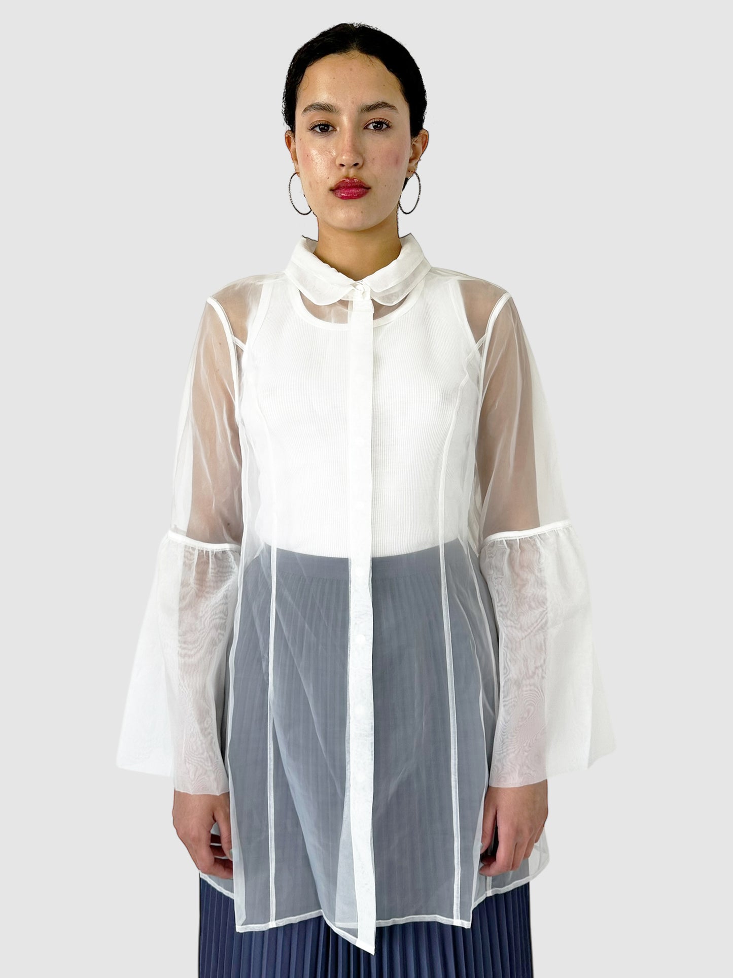 Sheer Button-Up Top - Size XL