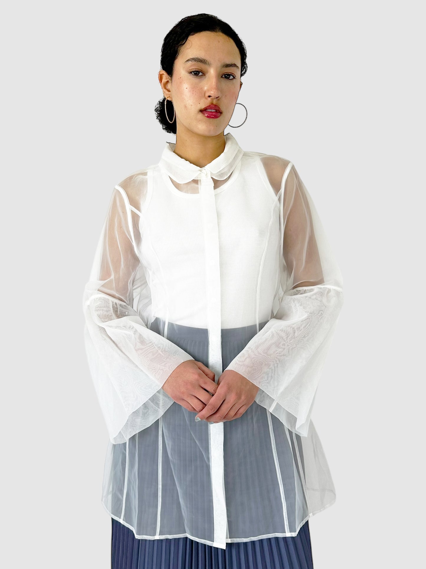 Sheer Button-Up Top - Size XL