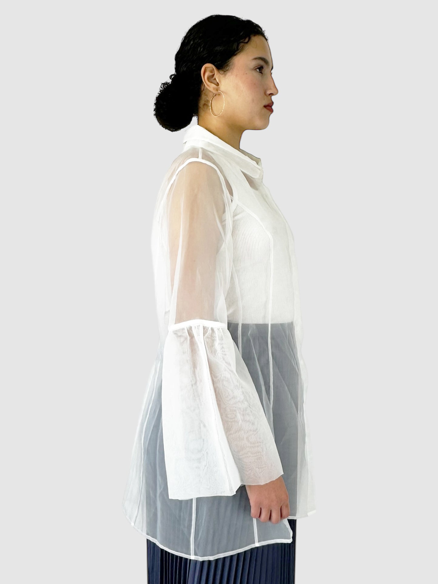 Sheer Button-Up Top - Size XL