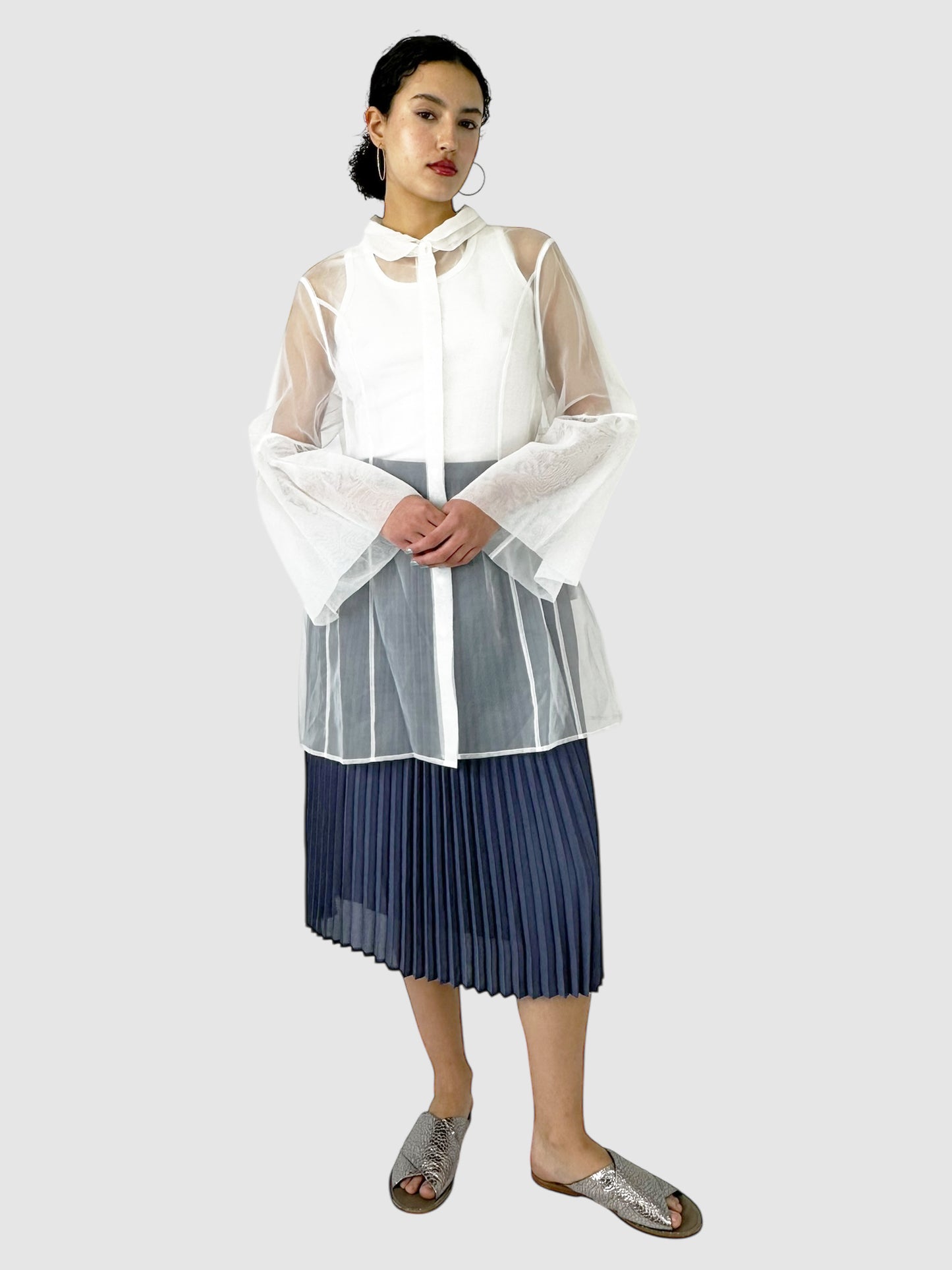 Sheer Button-Up Top - Size XL