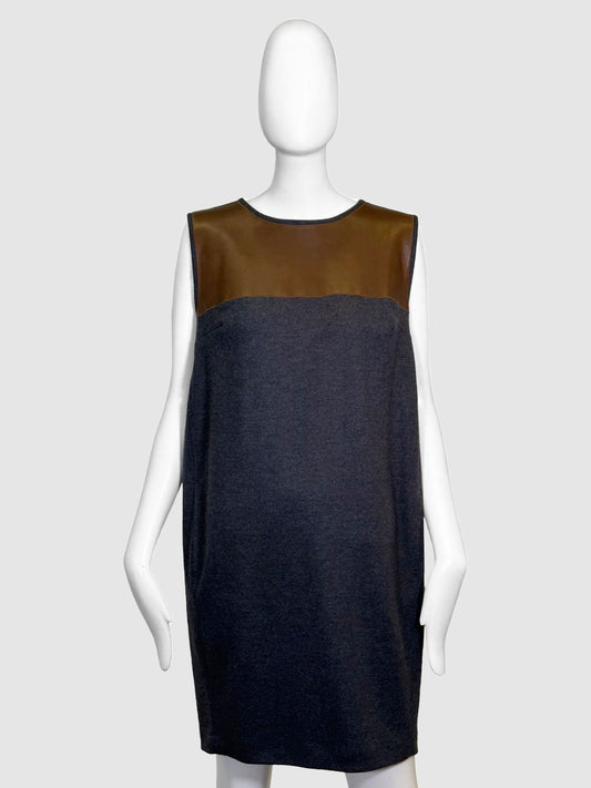 Sleeveless Wool Colourblock Dress - Size L