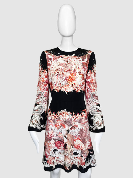 Abstract Print Flowy Dress - Size 38