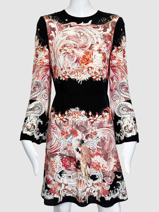 Abstract Print Flowy Dress - Size 38