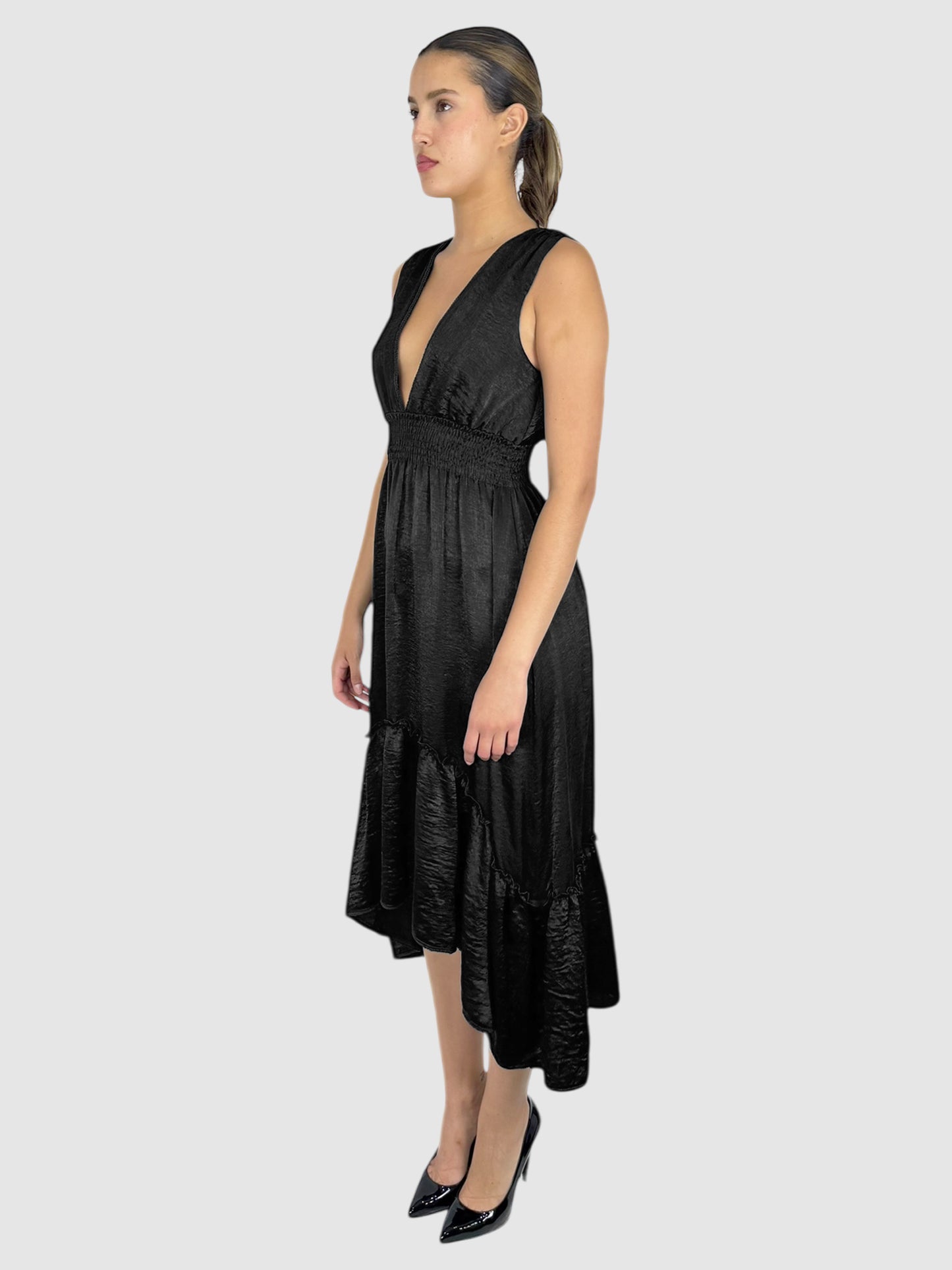 V-Neck Midi Dress